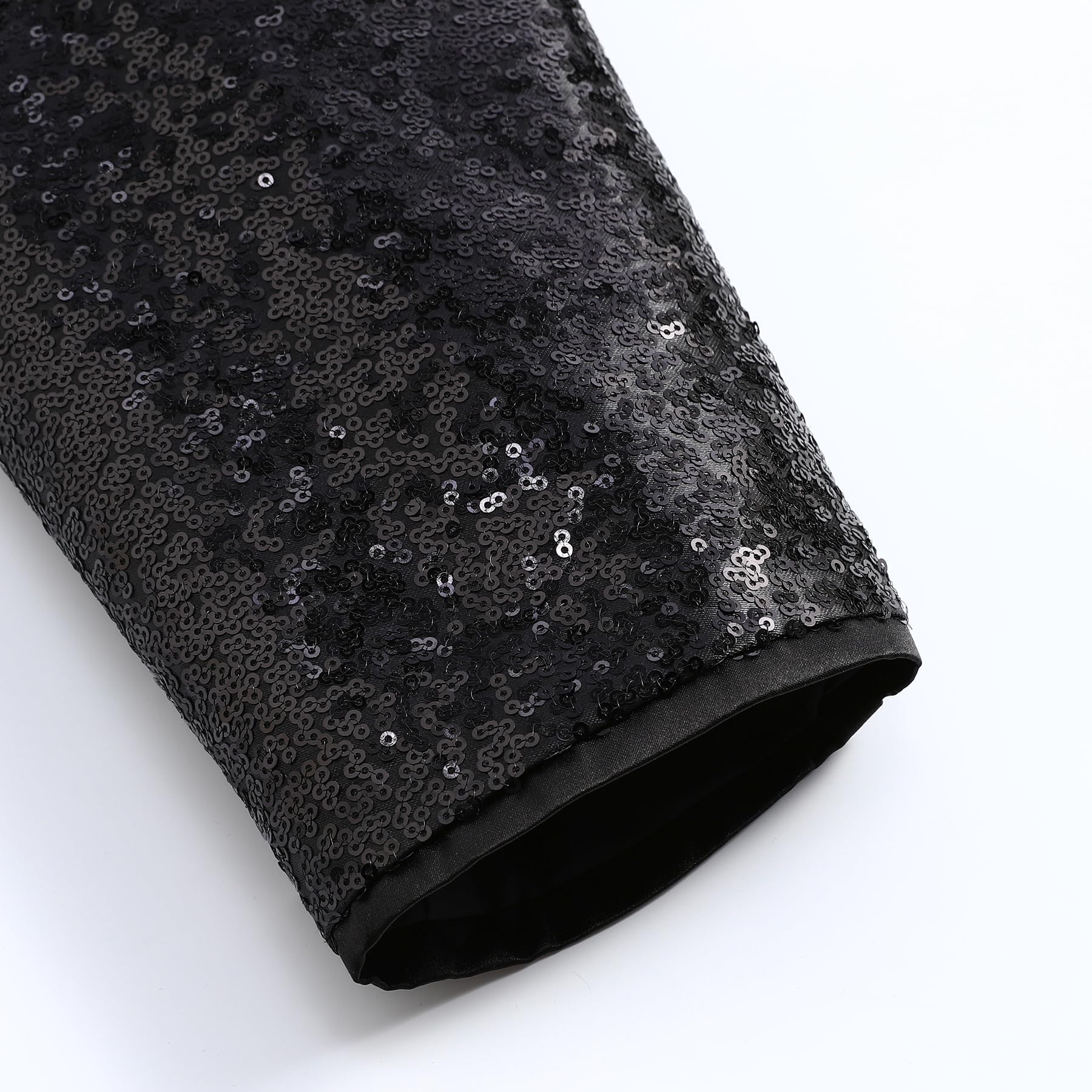 YFFUSHI Blazer Uomo con Paillettes Sfumate 1 Bottone Risvolto a Spacco Lucido per Banchetto Cerimonia | Materiale con paillettes sfumate, fodera in poliestere, nessuna divisione, banchetto e abbigliamento da festa