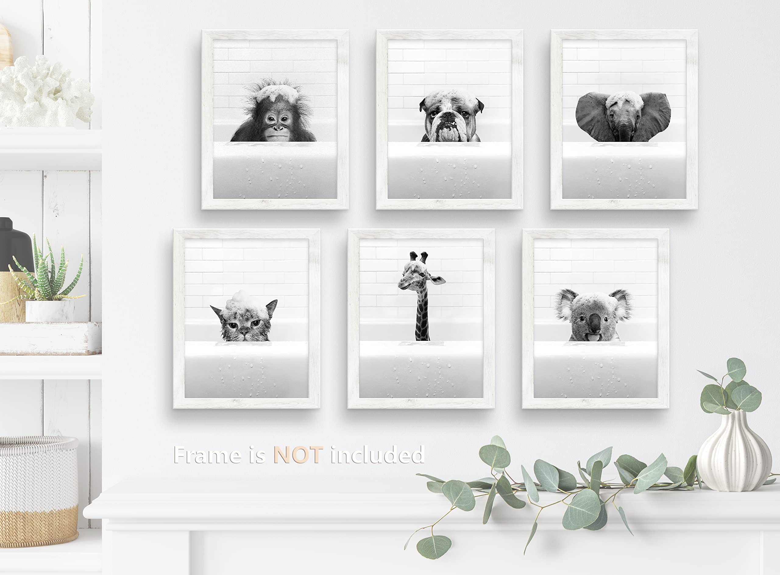 Snapklik.com : Funny Bathroom Decor Wall Art Cute Black And White ...
