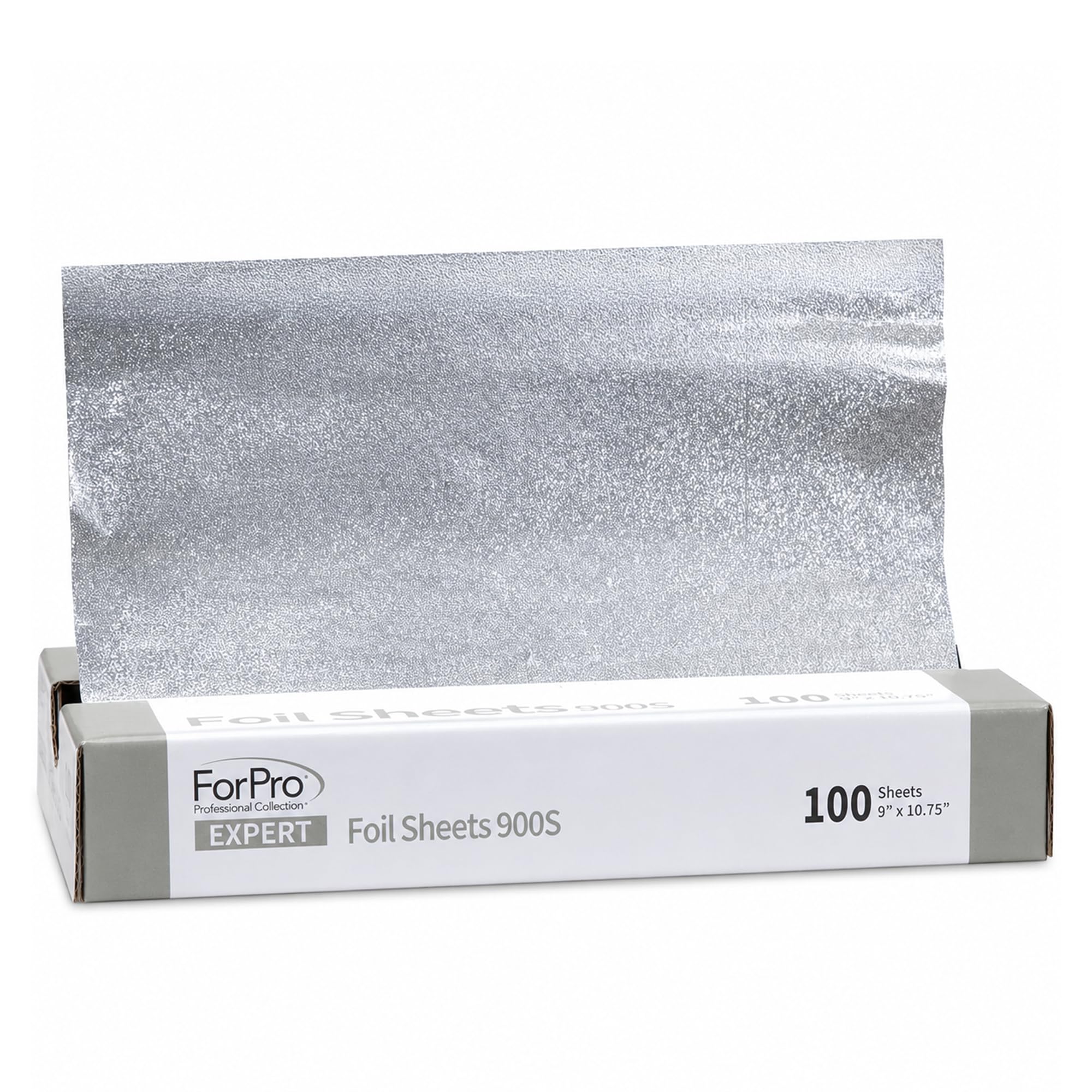 ForPro Expert Embossed Foil Sheets 900S, Aluminum Hair Foils for Color Application and Highlighting Services, Food Safe, Pop-Up Dispenser, 9” W x 10.75” L, 100-Count