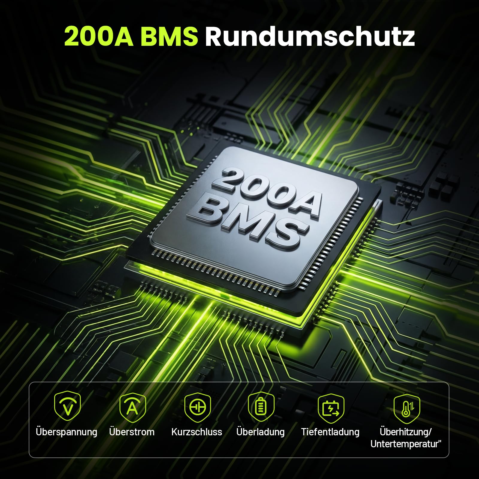 LiFePO4 Batterie 12V 200Ah,Lithium Batterie 2560Wh mit 200A BMS Low-Temp Schutz und Max. 15000 Zyklens, Autobatterie für Wohnmobil,Solaranlage Komplettset,Boot