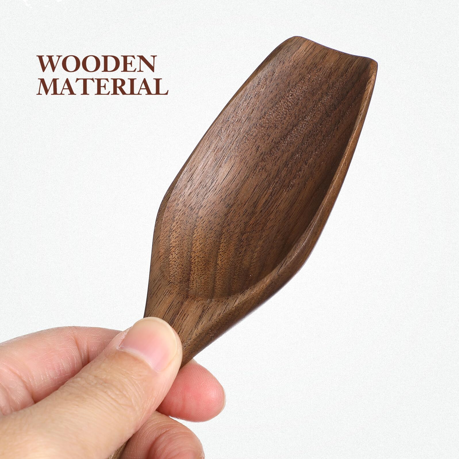 Cucharita de Madera Natural para Café y Té Cuchara de Madera Maciza sin Costuras Ligera y Portátil Accesorio para Infusiones y Granos Diseño Elegante y Fácil de Limpiar