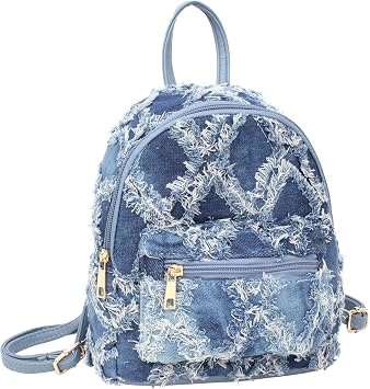 CLARA Women Mini Backpack Leisure Daypack Shoulder Bag Handbag Purse, B-blue