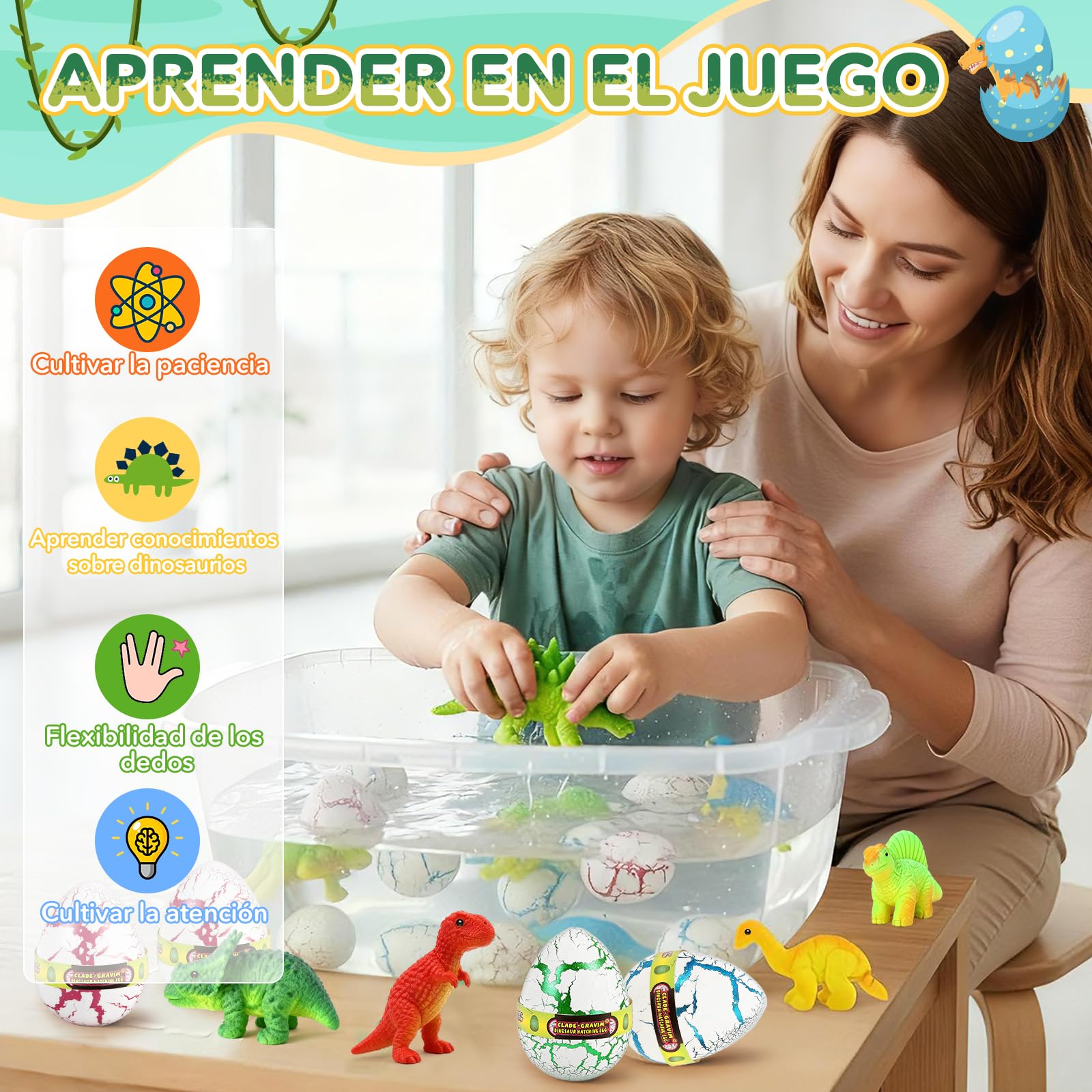 JONRRYIN Dinosaur Eclosionando Huevos Arcoíris - Pack de 12 Juguetes Dino Dinosaur Dragon Eggs para Niños y Niñas, Caja Sorpresa Eclosión, Regalos para Cumpleaños y Pascua, Edades 3 4 5 6 7 8 Años