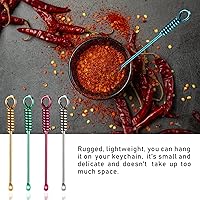 Vista 5 de 10 piezas mini cuchara pequeña pala cuchara portátil colgante cucharas pequeñas polvo cucharas para especias sales arena especias cucharada