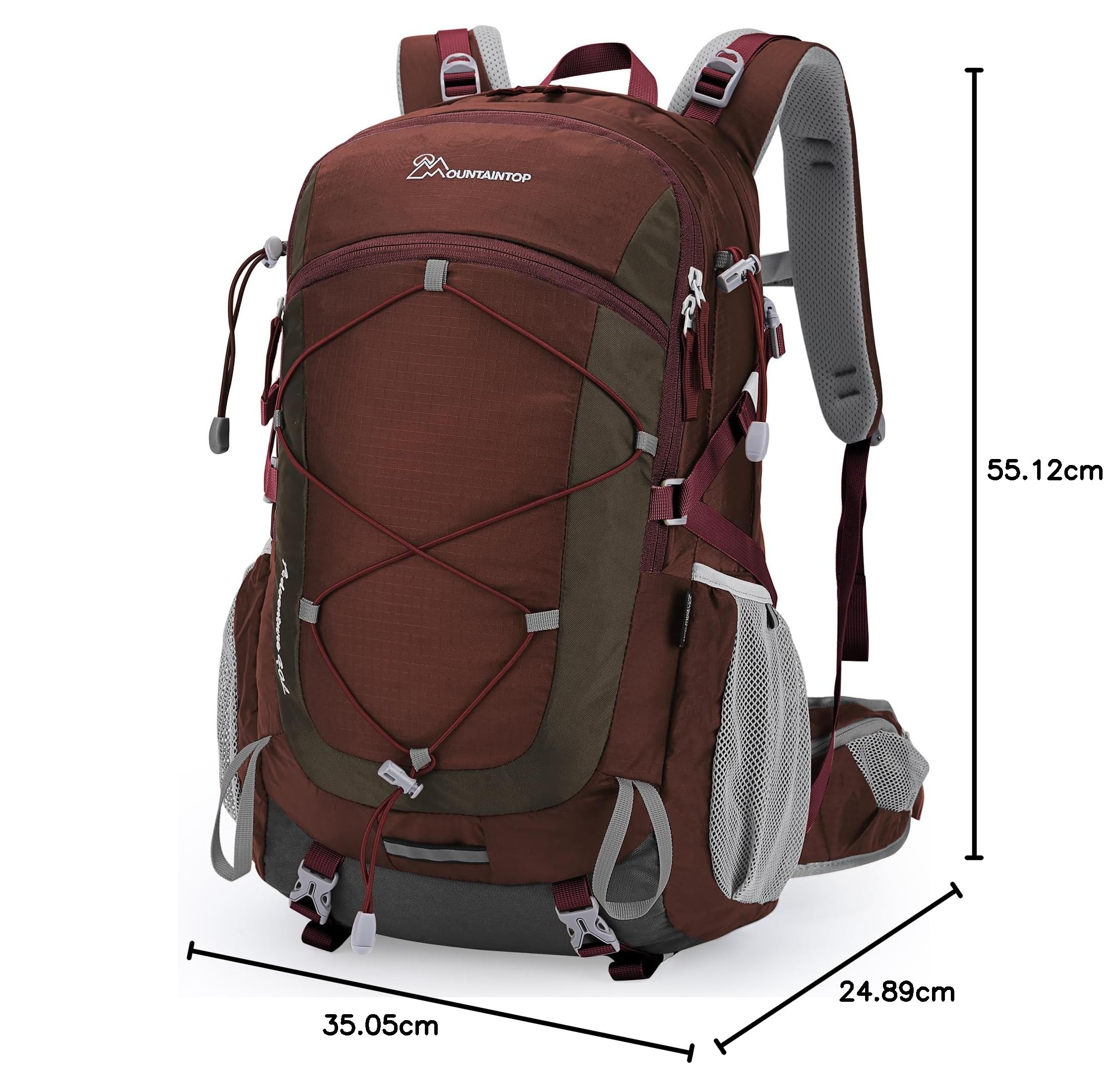 MOUNTAINTOP Mochila de senderismo de 40 litros Mochila de montaña para mujer y hombre Mochilas de viaje impermeable con cubierta de lluvia para senderismo alpinismo camping