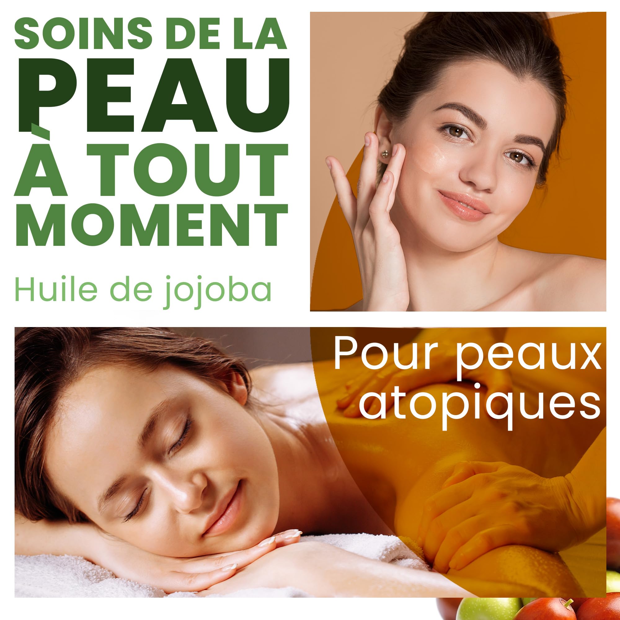 Huile de Jojoba Bio Pure et 100% Naturel: Huile Visage, Hydratant Cheveux et Barbe, Anti Âge, Huile Démaquillante Visage, Sérum Cils, Huile Cuticules Ongles, Soin Peau Atopique - 1000 ml 1 L