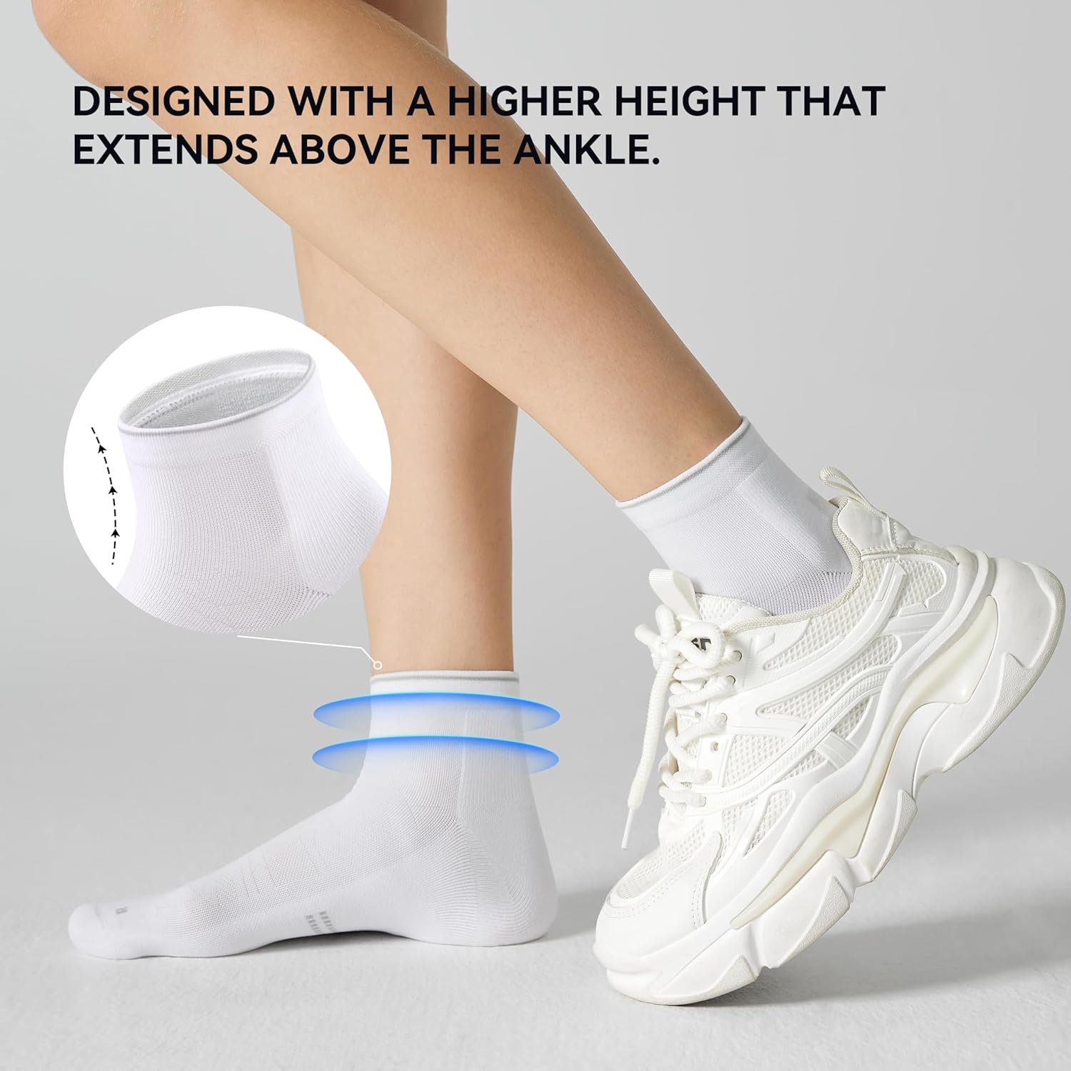 CS CELERSPORT 2/5 Pairs Ankle Compression Socks for Men and Women Running Athletic Socks - Image 4