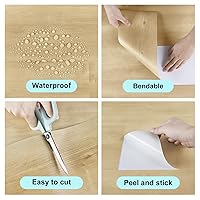 Vista 6 de Azulejo de suelo autoadhesivo de 6 x 35 pulgadas, tablones de madera autoadhesivos para baño, cocina, calcomanías de suelo, azulejos de vinilo