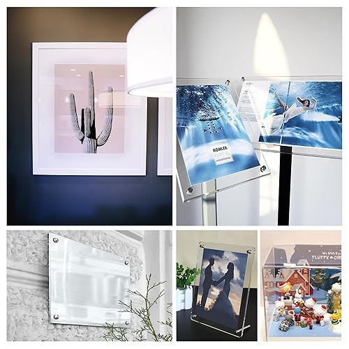 Miniatura 7 de Paquete de 8 hojas de acrílico transparente de 12 x 12 pulgadas, hojas de plexiglás acrílico transparente de 0.039 in de grosor para exhibiciones de