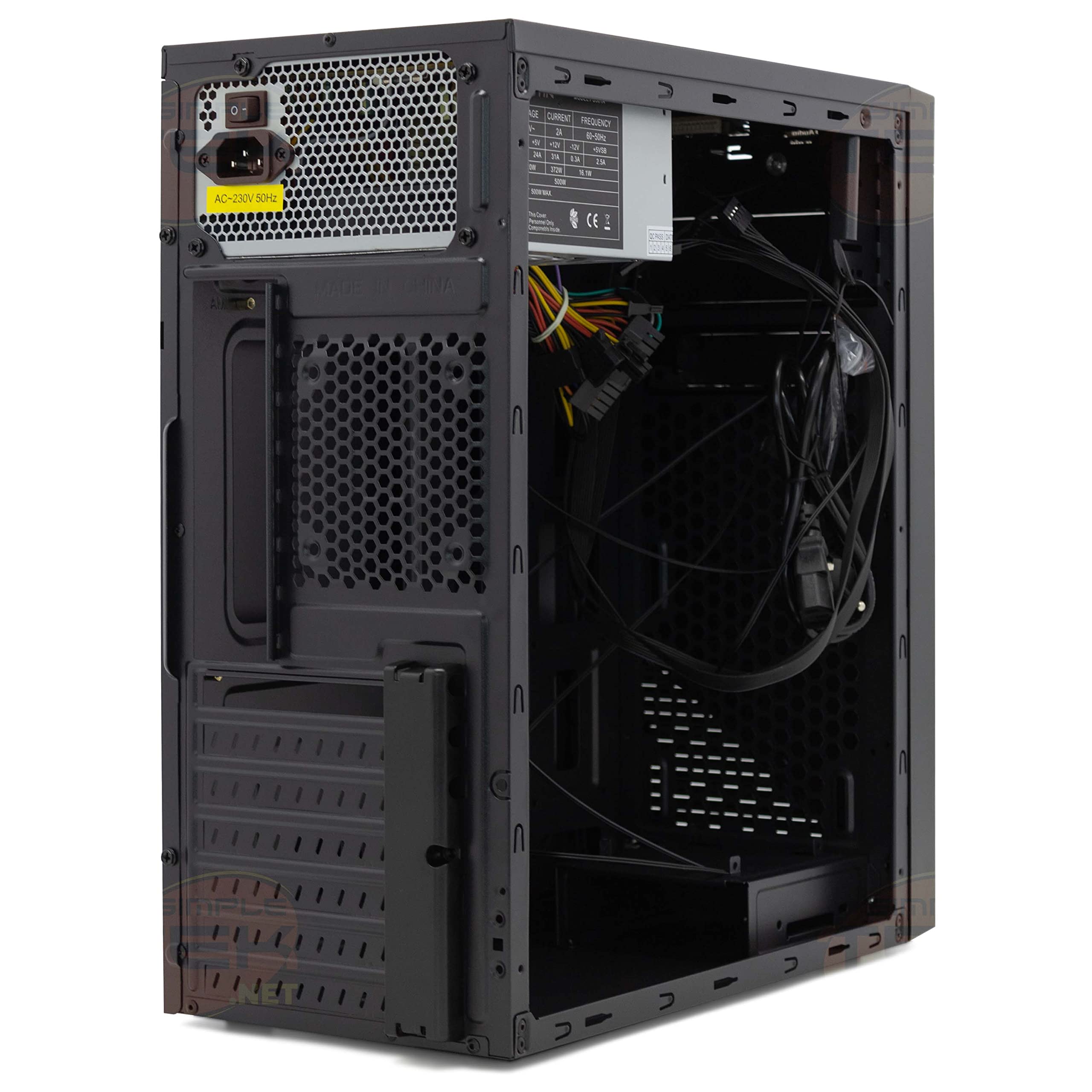 Simpletek - Case Gaming Assemblato Compatibile ATX, MicroATX, MiniATX e mATX | Alimentatore 500W incluso