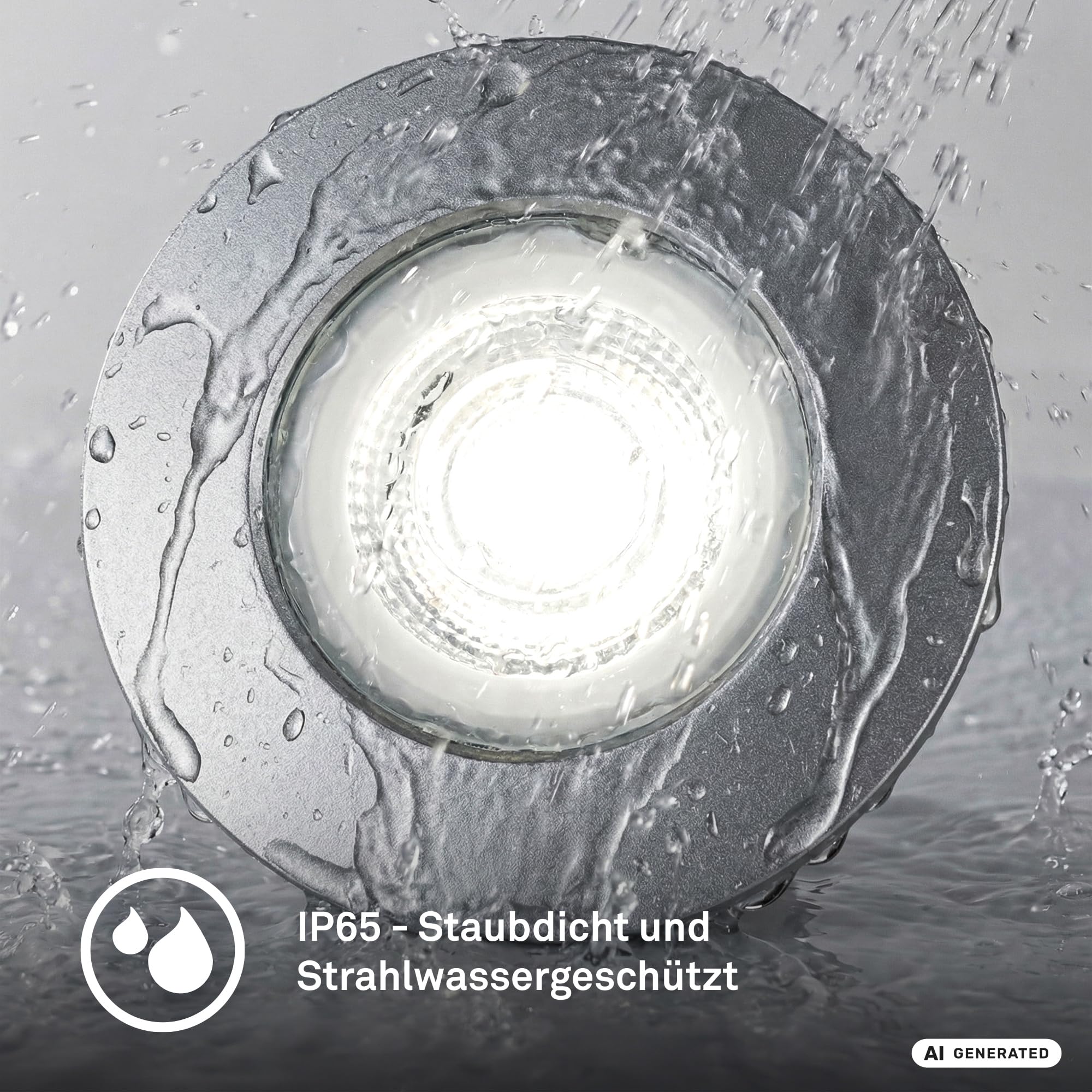 BRILONER - 3er Set LED Bad Einbaustrahler, Dimmbar, CCT, IP65, Chrom-Matt | Staub- und Strahlwasserschutz, Spot, Deckenspots, Einbauleuchten, Badspot, Deckenstrahler, 68mm Lochmass, 2700K-4000K