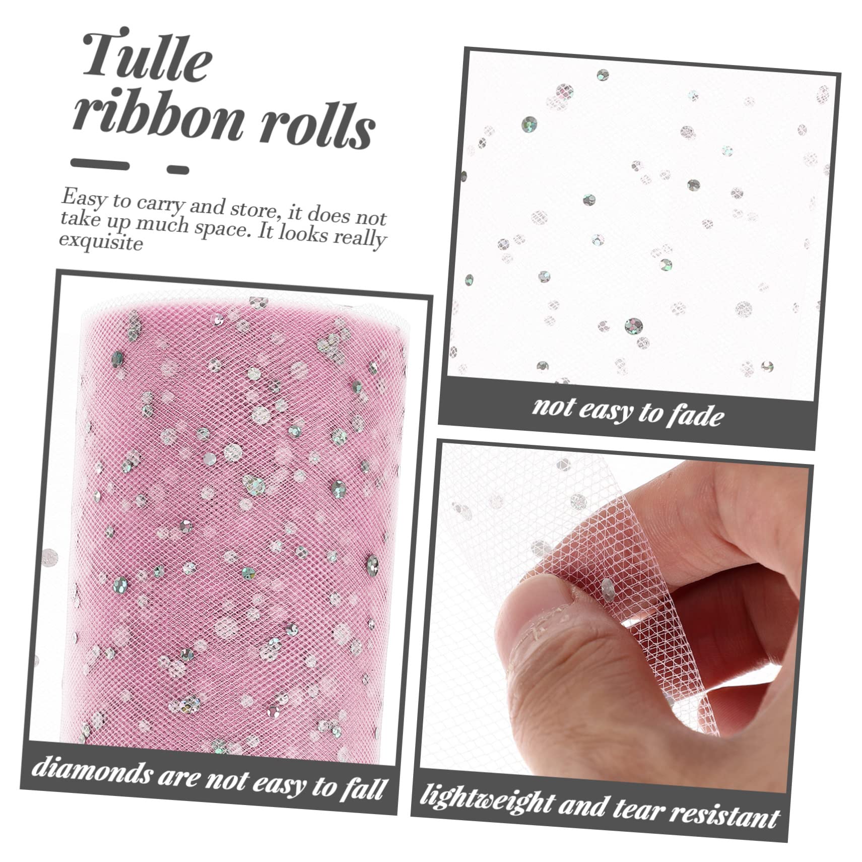 SEWACC 5rouleaux Tulle Pailleté Mesh Décoration Pour Mariage Fête Anniversaire Et Noël Yards De Tulle Pour Et Diy