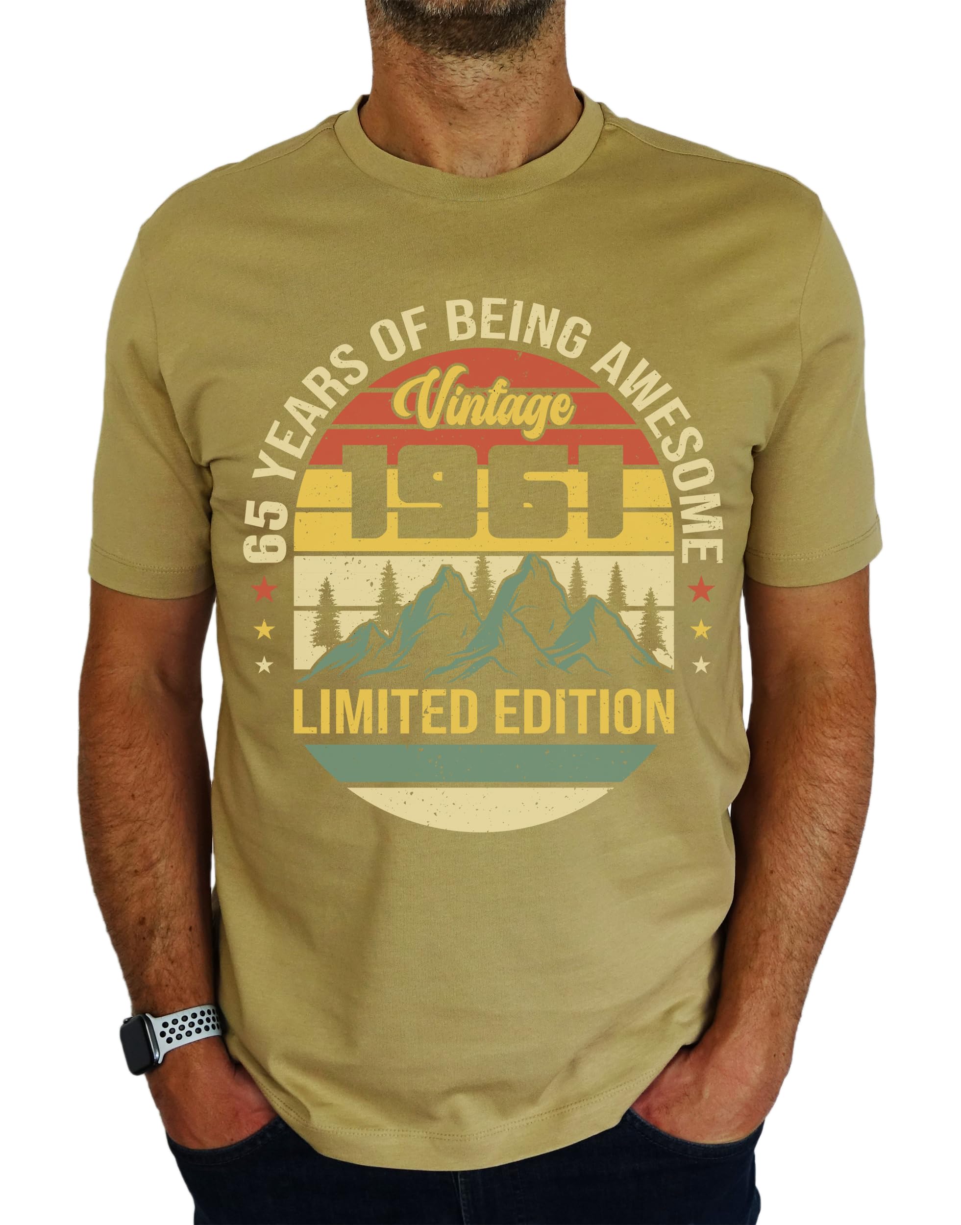My Generation Gifts Men's Desert Sand 1961 Vintage Mountain - Limited Edition - 65Th Birthday Gift | Present T-Shirt L