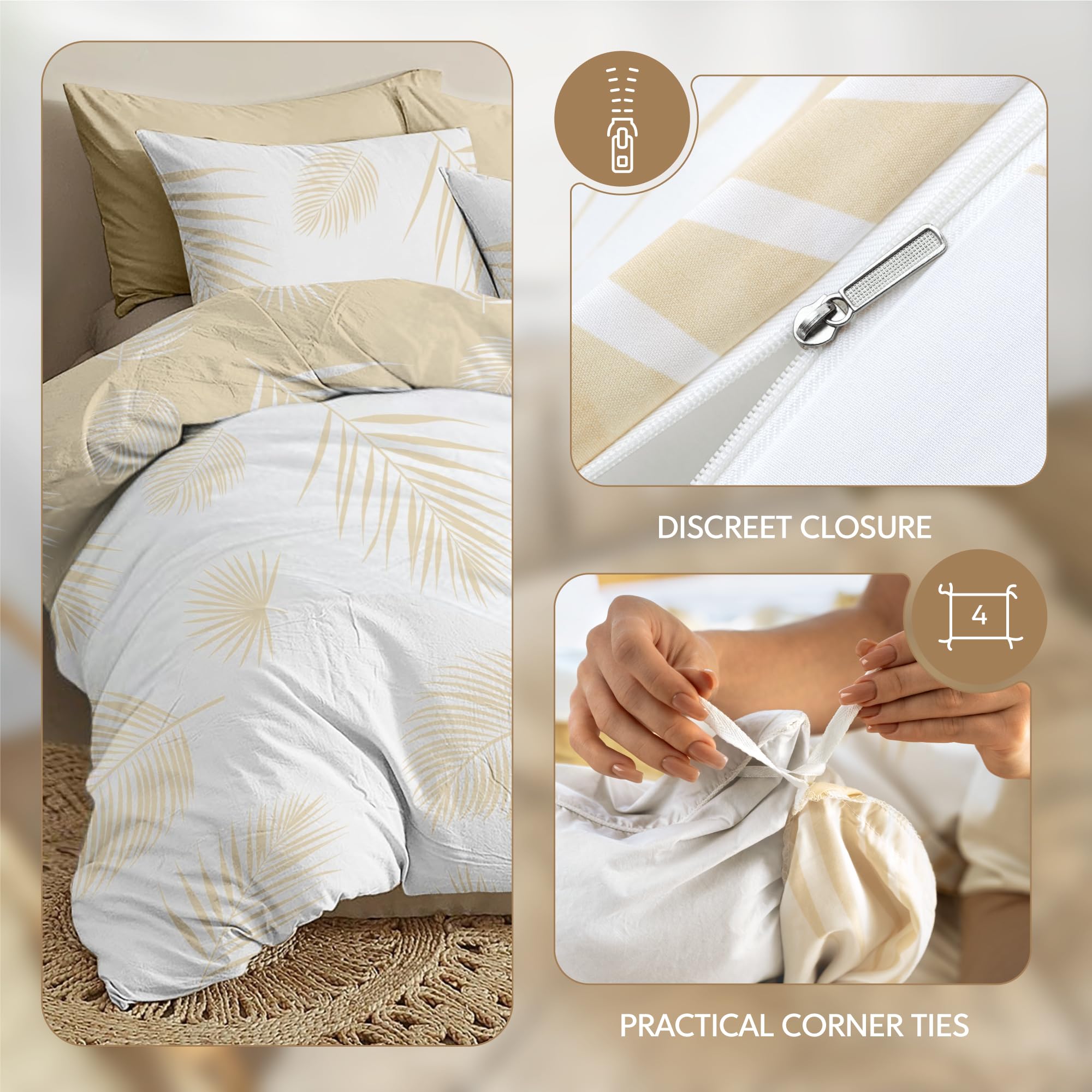 WAVVE Dekbedovertrek 220x240 cm met 2 kussenslopen 80x80 cm, 240x220 Bedset in 100% microvezel - 3-delig - Beddengoed Dekbedovertrek Set - Antraciet