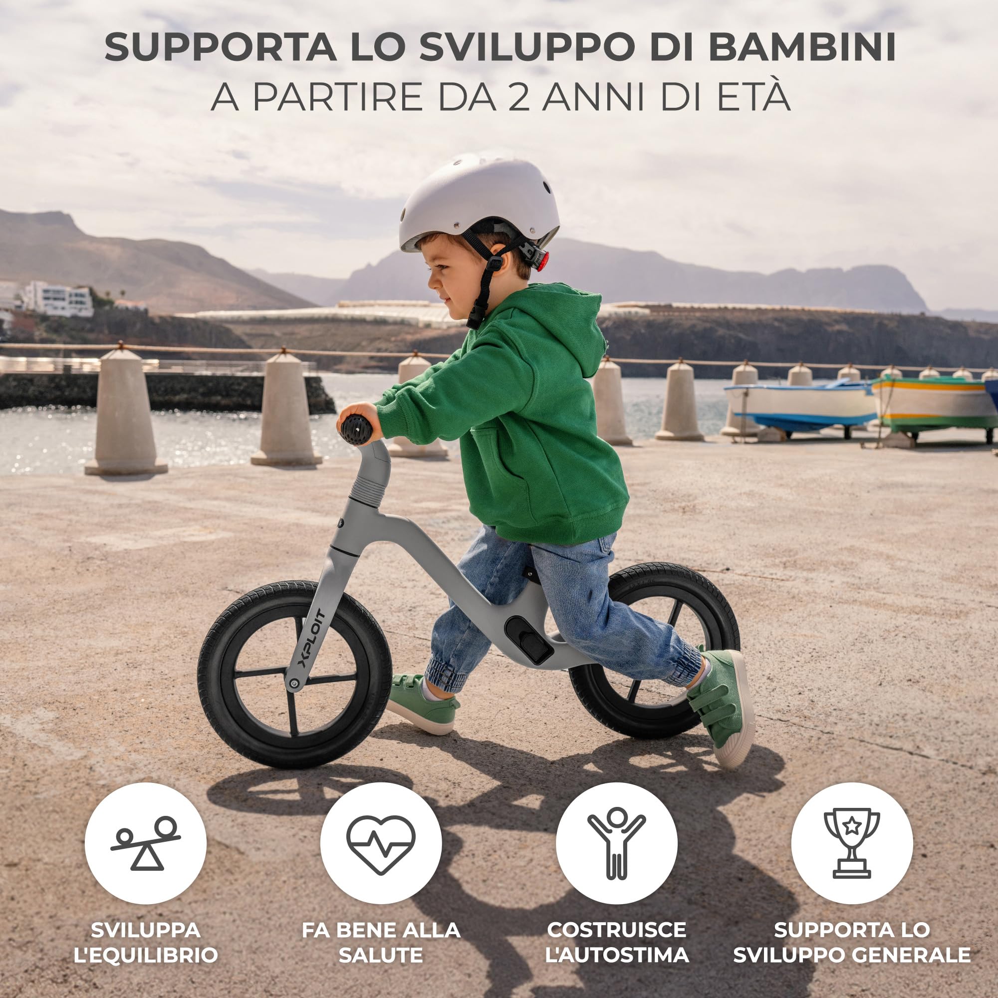 Kinderkraft XPLOIT Bicicletta, Leggero Bici Senza Pedali, fino 2 Anni