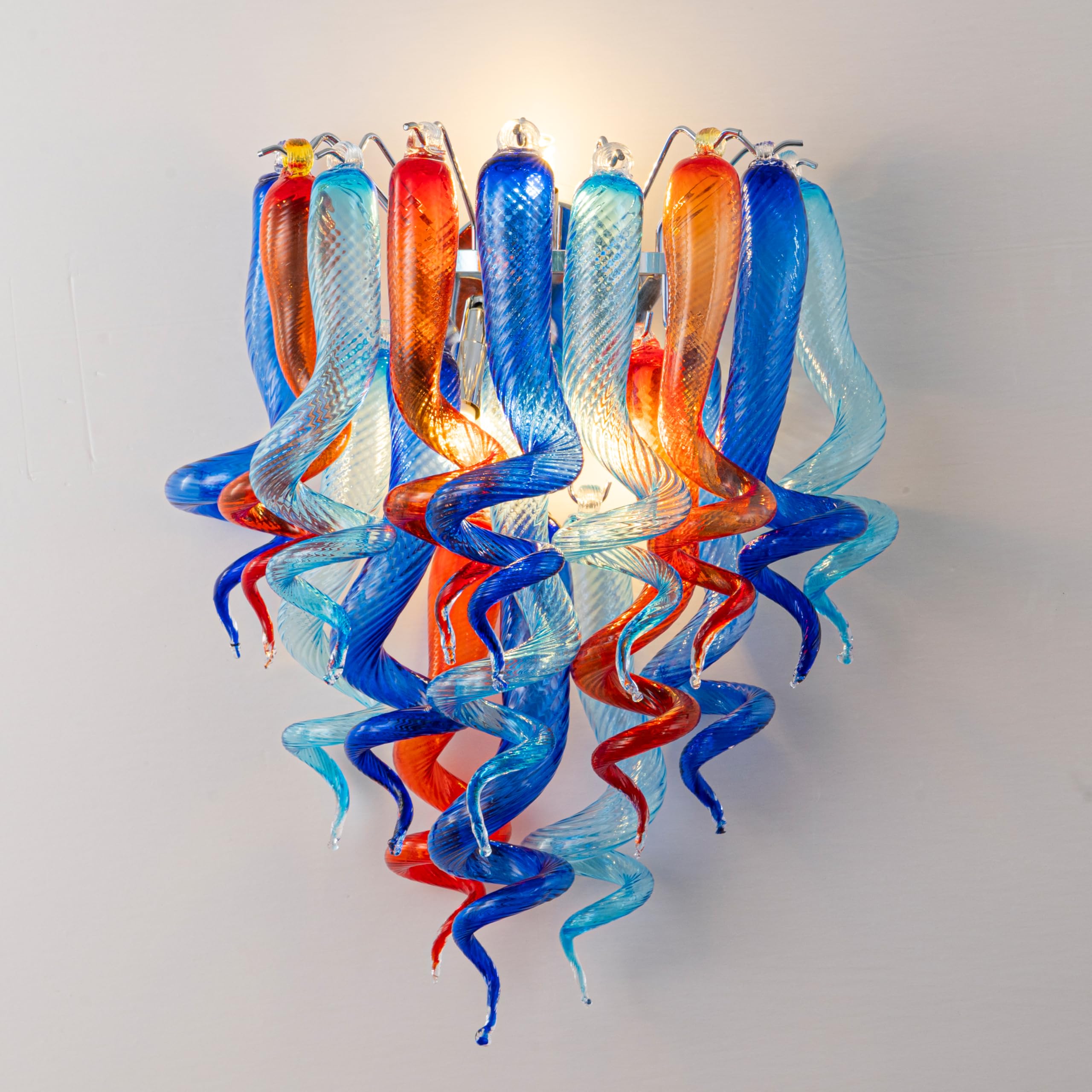 Amazon.com: Murano Glass 3-Light Wall Lamp, Blue Art Decor