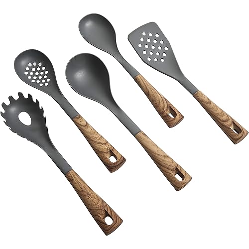 Oster Everwood 5 pc Nylon Tools Set, 5-Piece, Grey/Wood