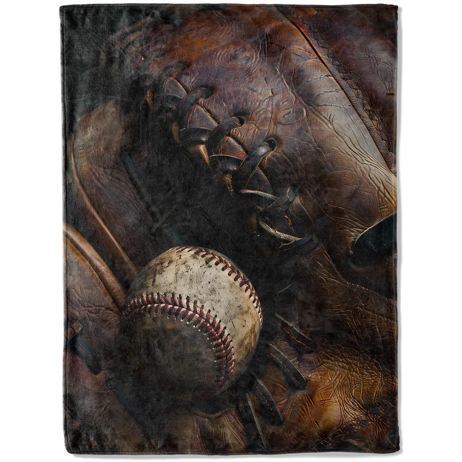 ainori Vintage Baseball Throw Blanket- Ultra Soft, Fleece, Lightweight Retro Sport Blankets, for Couch or Game Room Bedroom, Modern Decor, Gifts for