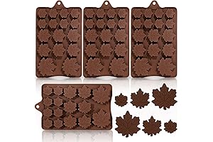 Whaline 4-Pack Silicone Maple Leaves Mold: 3 Size Maple Leaf Shape Resin Molds