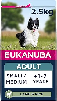 Eukanuba Complete Dry Dog Food for Adult Small and Medium Breeds with Lamb and Rice 2.5 kg