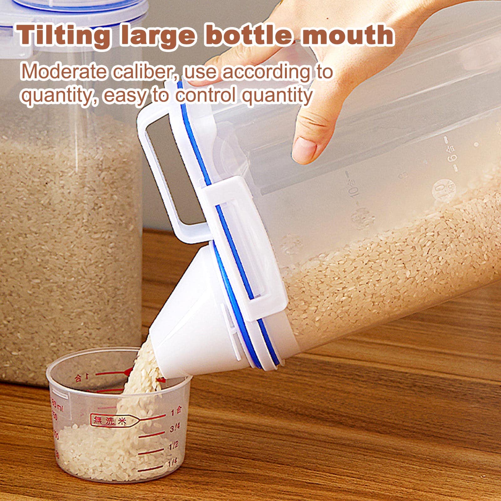 Recipiente De Comida Para Mascotas, Transparente Mascota Comida Almacenamiento Contenedor, Contenedor Comida Perro Con Vaso Medidor Para Cereales, Arroz, Perros, Gatos (2.7 L/30x14x7.5cm