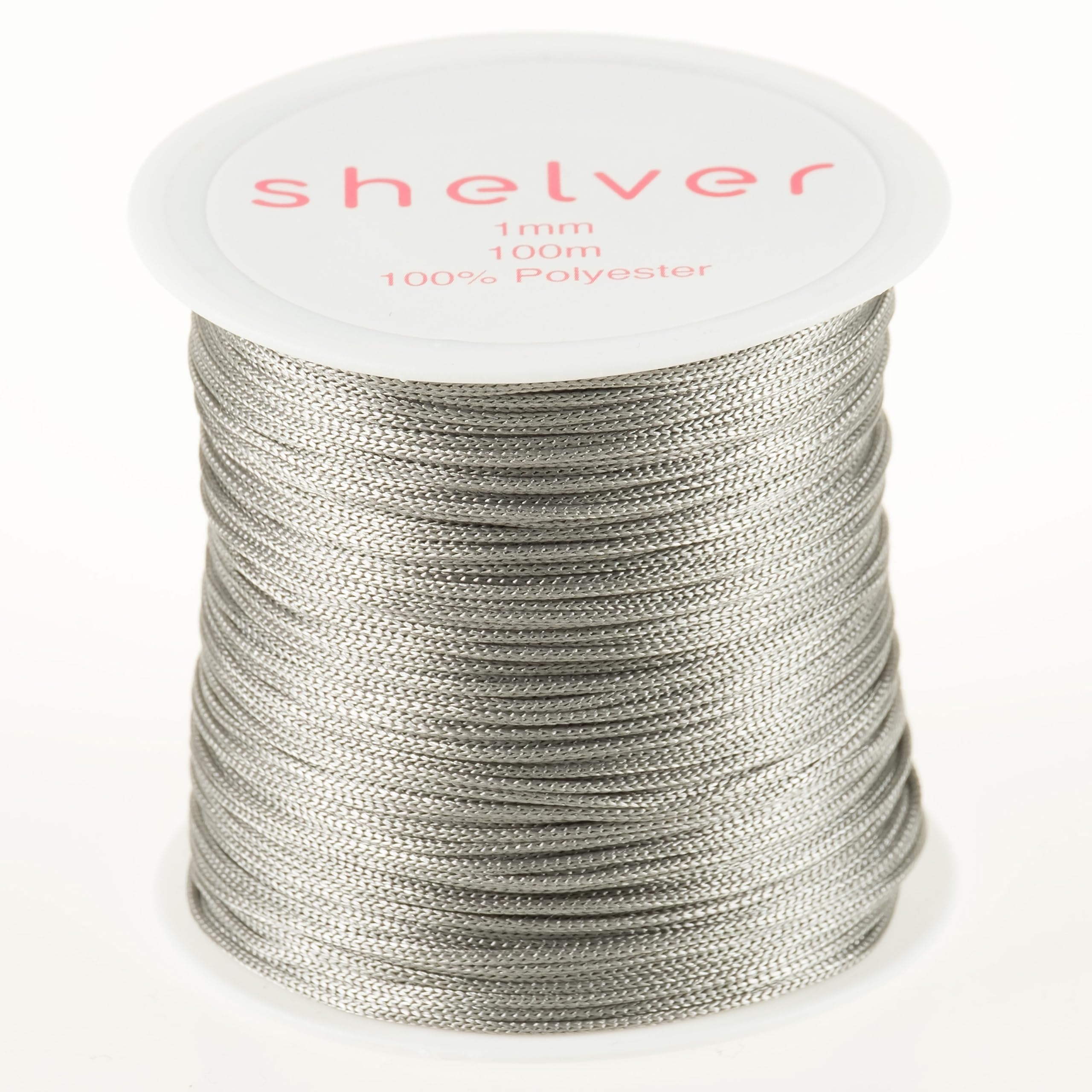Shelver Multicolor 1Mm String X 100M, Nylon Cord, Available In 26 Colours, Bracelet Making, Other Crafts (Grey)