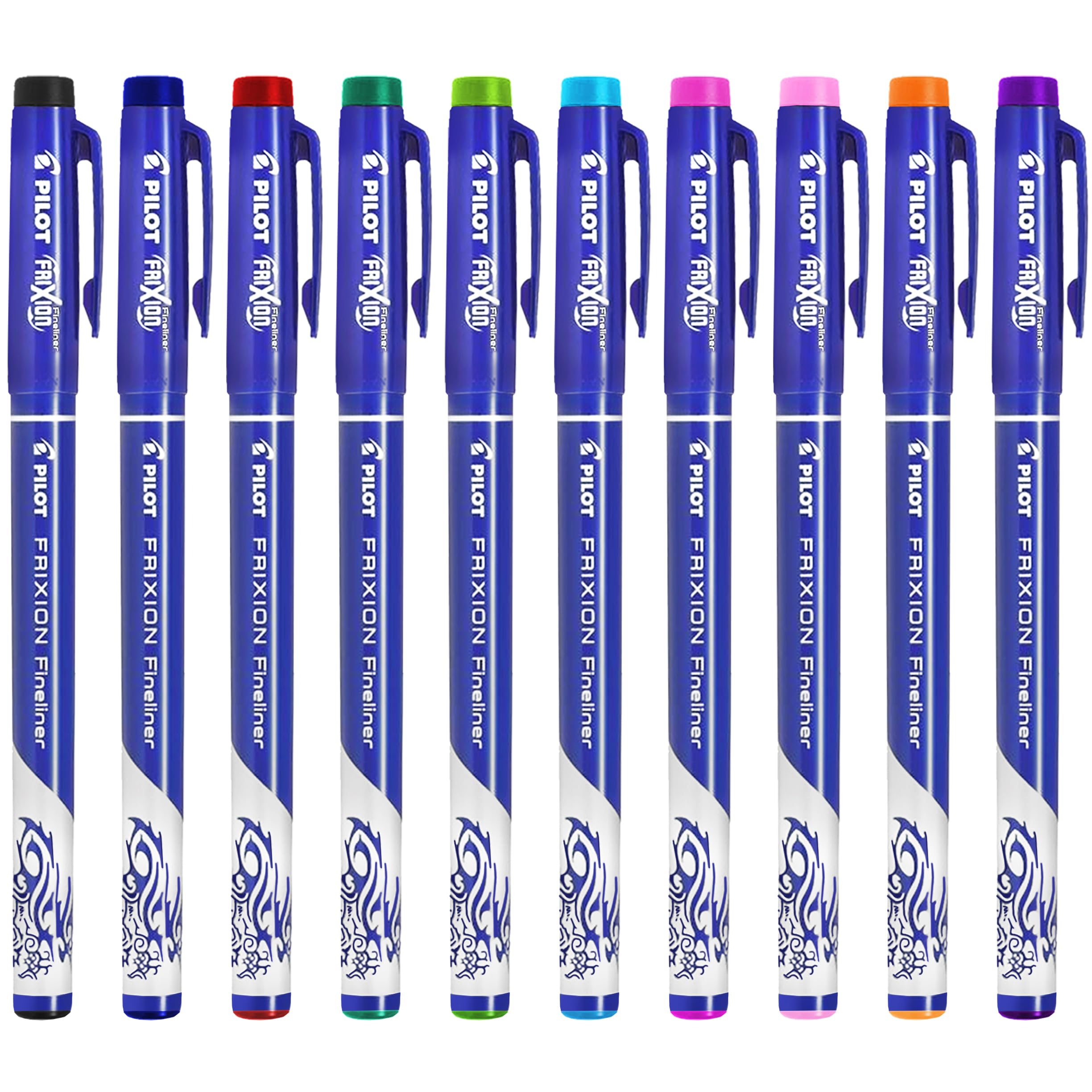 PILOT FriXion Fineliner - Fine Line Erasable Marker Pen - 1.3mm (Multicolor x 10)