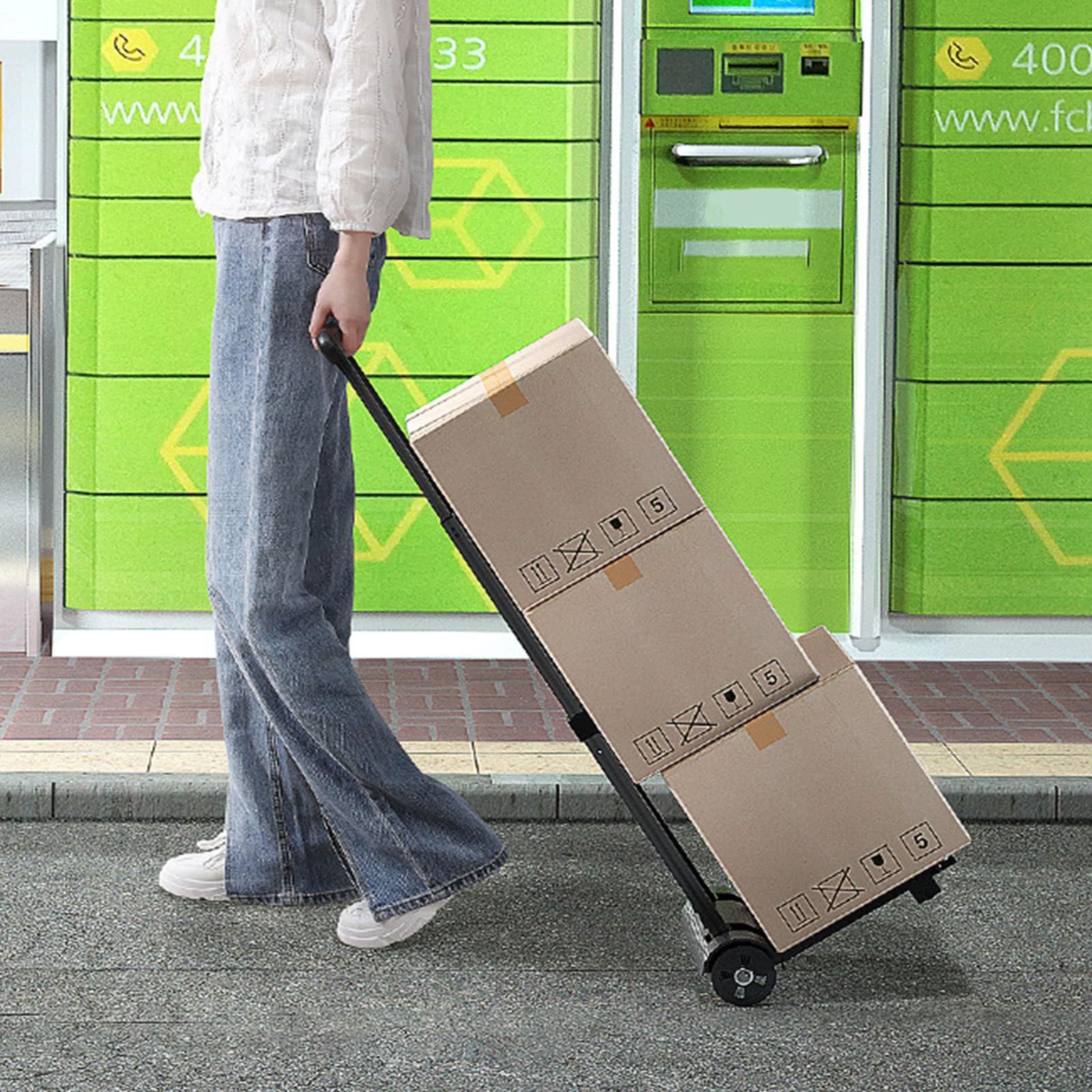 Carrello pieghevole resistente – Carrello portatile per bagagli, shopping, giardinaggio e ufficio – Carrello pieghevole compatto per un facile trasporto e comodità di viaggio