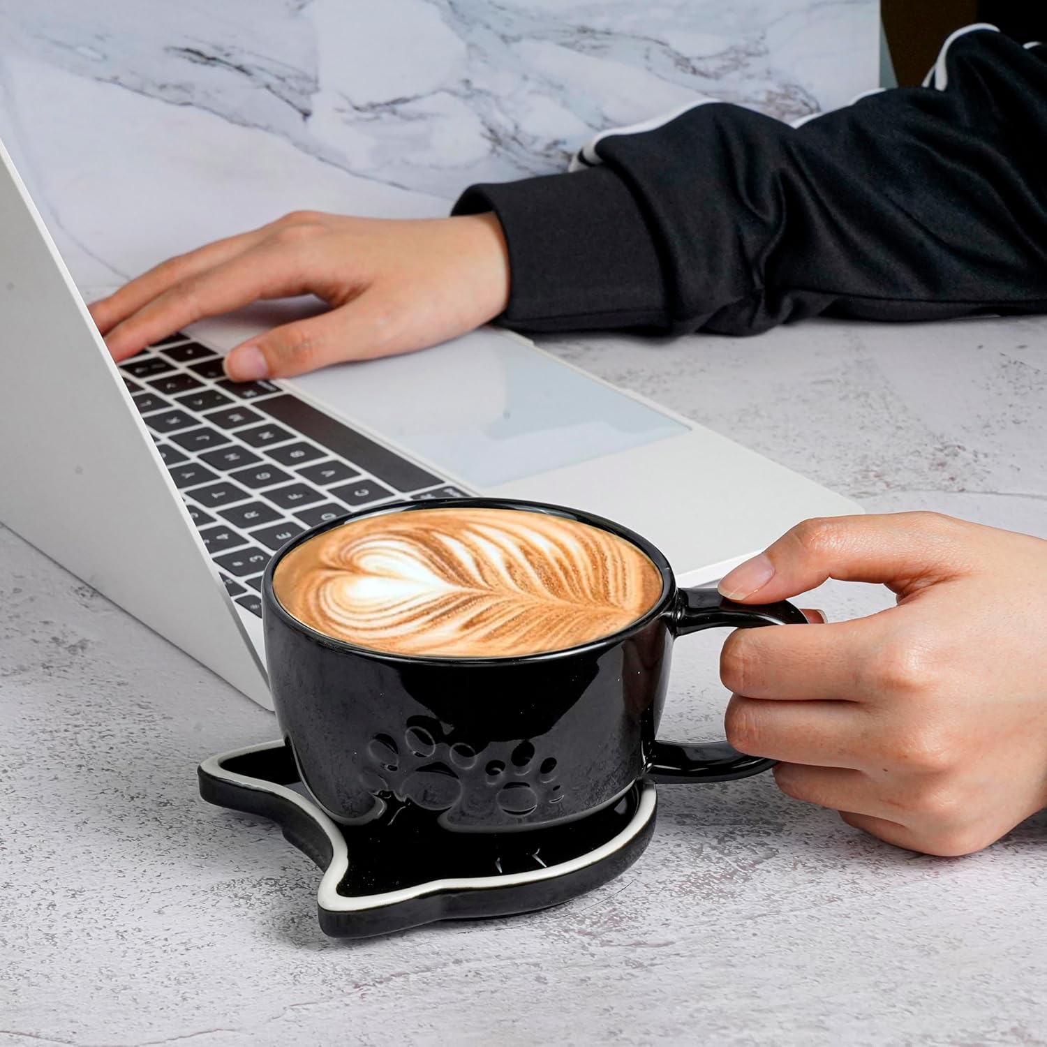 Koolkatkoo Black Cat Mug Coffee Cups Ceramic - Tea Cup with Lid and Spoon, Animals Hidden inside Mug, Cat Gifts for Cat Lovers, Holiday Christmas Gifts, 10oz - Image 6