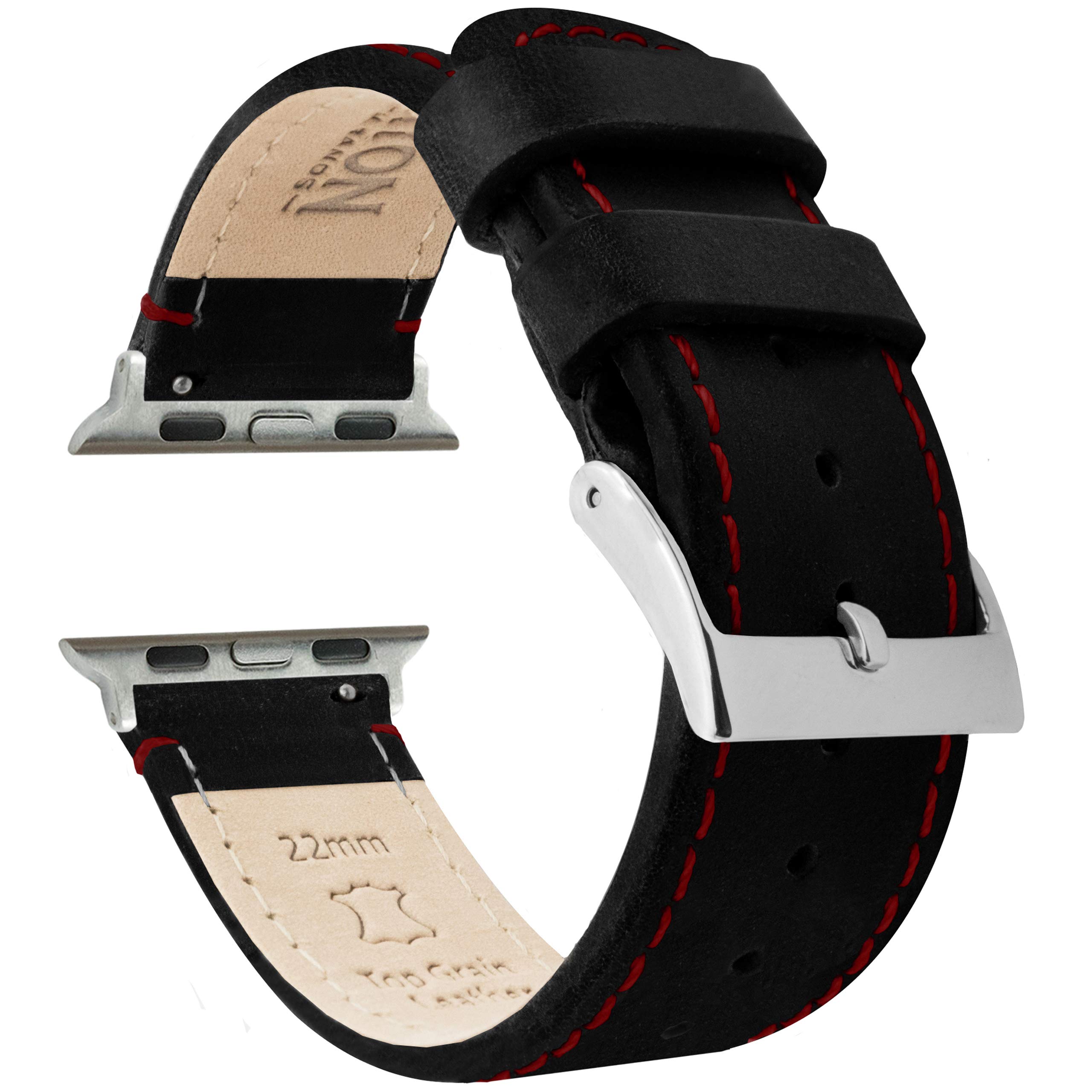 BARTON WATCH BANDS - Top Grain Leather Watch Bands Compatible with Apple Watch Models - 1, 2, 3, 4, 5, 6, 7, 8, 9, 10, SE, Ultra &amp; Ultra 2