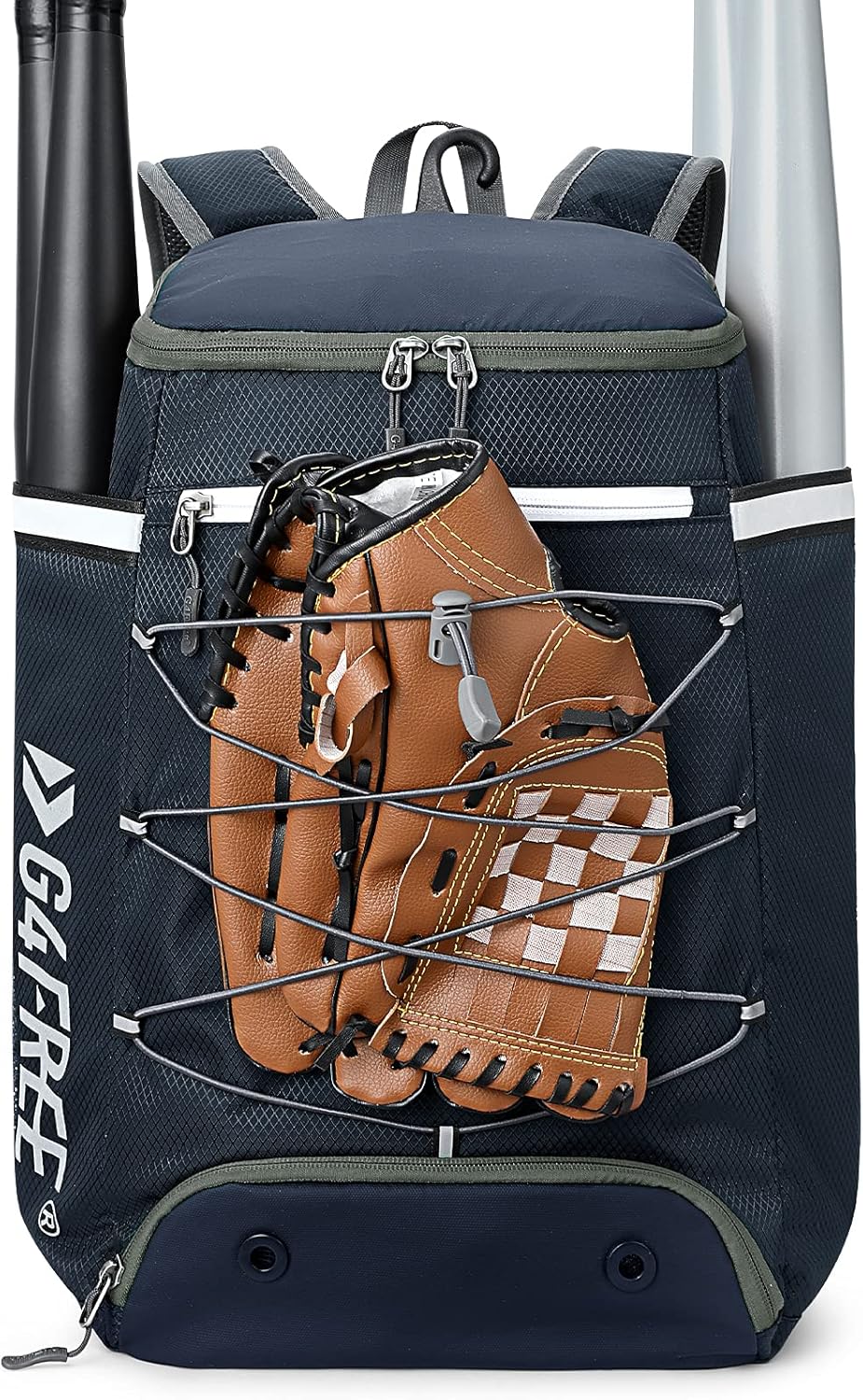 G4Free Baseball Backpack, Softball Teeball Bat Backpack Equipment Bag for Boys Youth & Adults Bat Sleeves for 4 Bats, Vented Compartment, Fence Hook : Sports & Outdoors