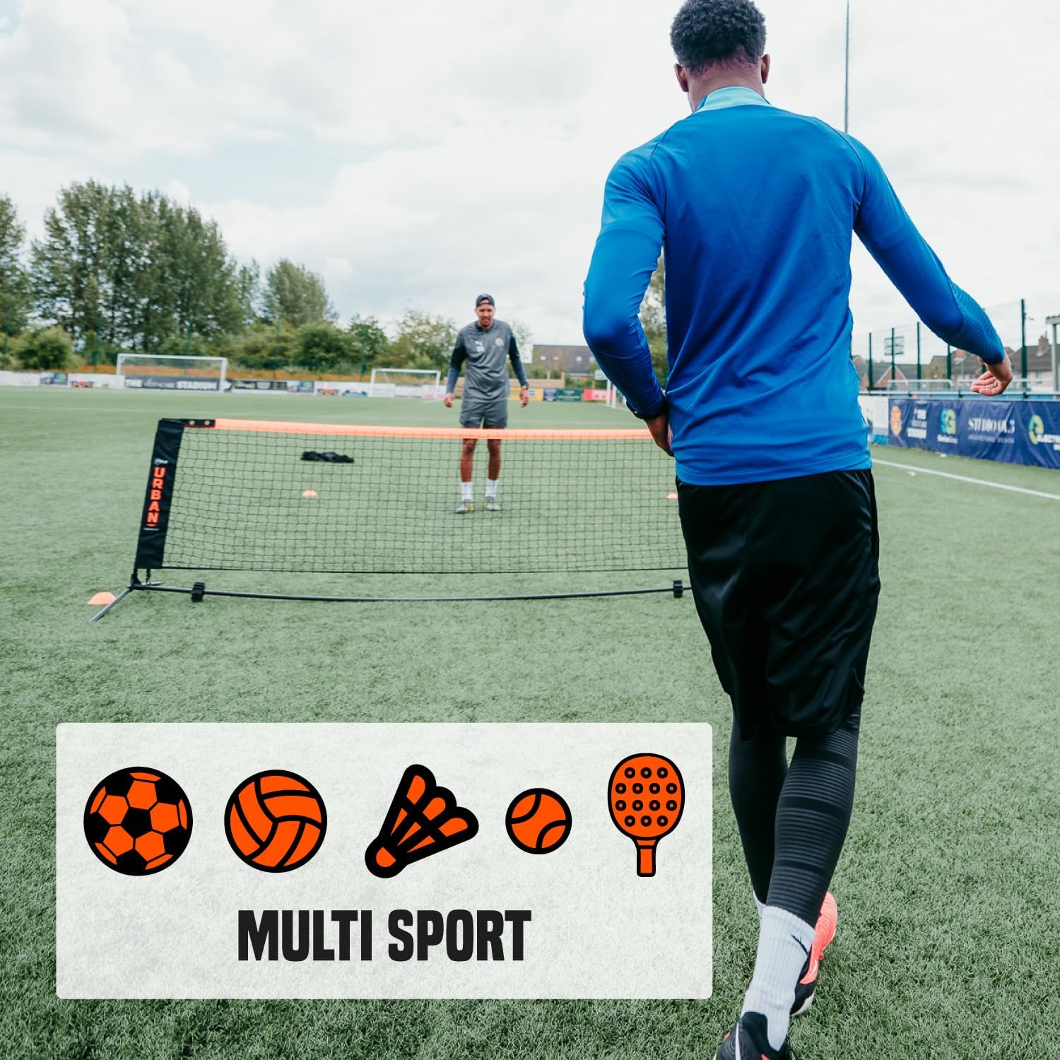 Flick High-Low Maxi Soccer Tennis Net for Outdoors – Adjustable Height for Multi-Purpose Usage – Lightweight Portable Training Equipment with Carry Case