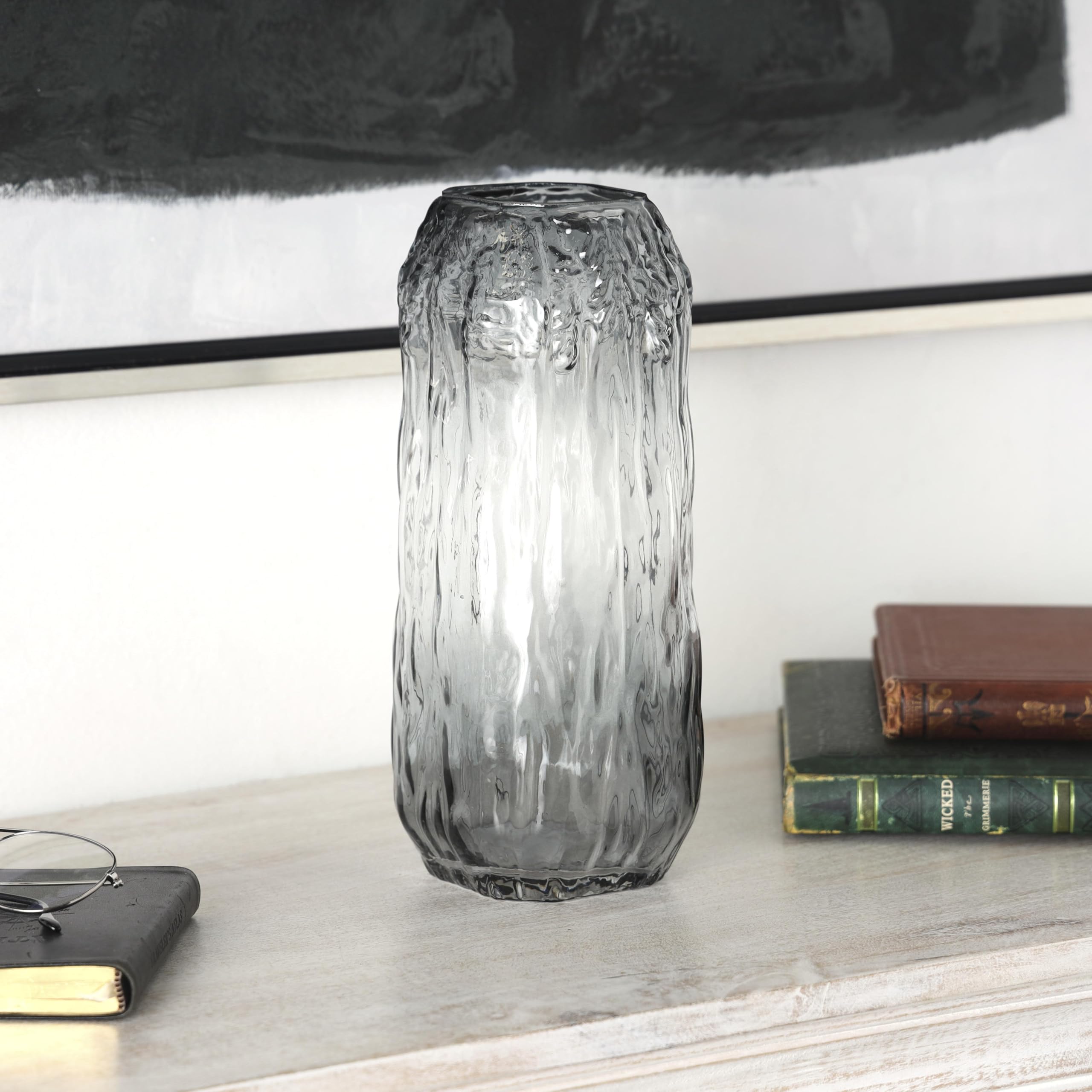 Amazon.co.jp: Deco 79 ガラス ハンドメイド 装飾 花瓶 抽象