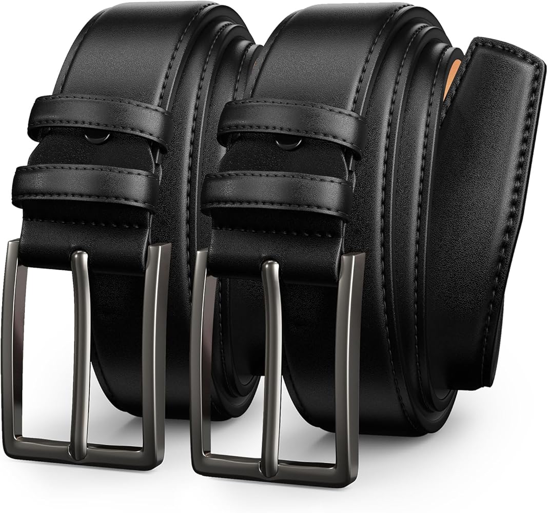 Papaanils Black Dress Belt for Men,Men's Belts Leather for Jeans,Casual Style for Golf or Office Working,Width1.38, Length40 Pack(2black) at Amazon Men's Clothing store Papaanils Black Dress Belt for Men,Men's Belts Leather for Jeans,Casual Style for Golf or Office Working,Width1.38, Length40 Pack(2black) at Amazon Men's Clothing store