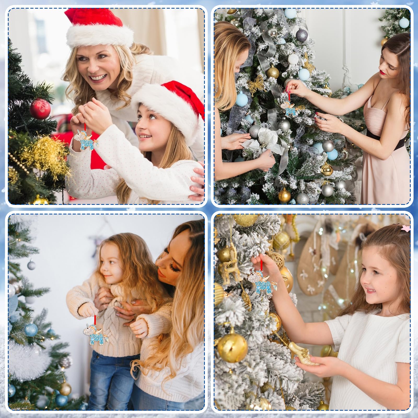 Lot De 24 Décorations De Sapin De Noël Licorne Rose Violet 2022 à Suspendre Pour Sapin De Noël, Cadeaux Pour Filles, Enfants, Amis, Fournitures De Fête D'anniversaire