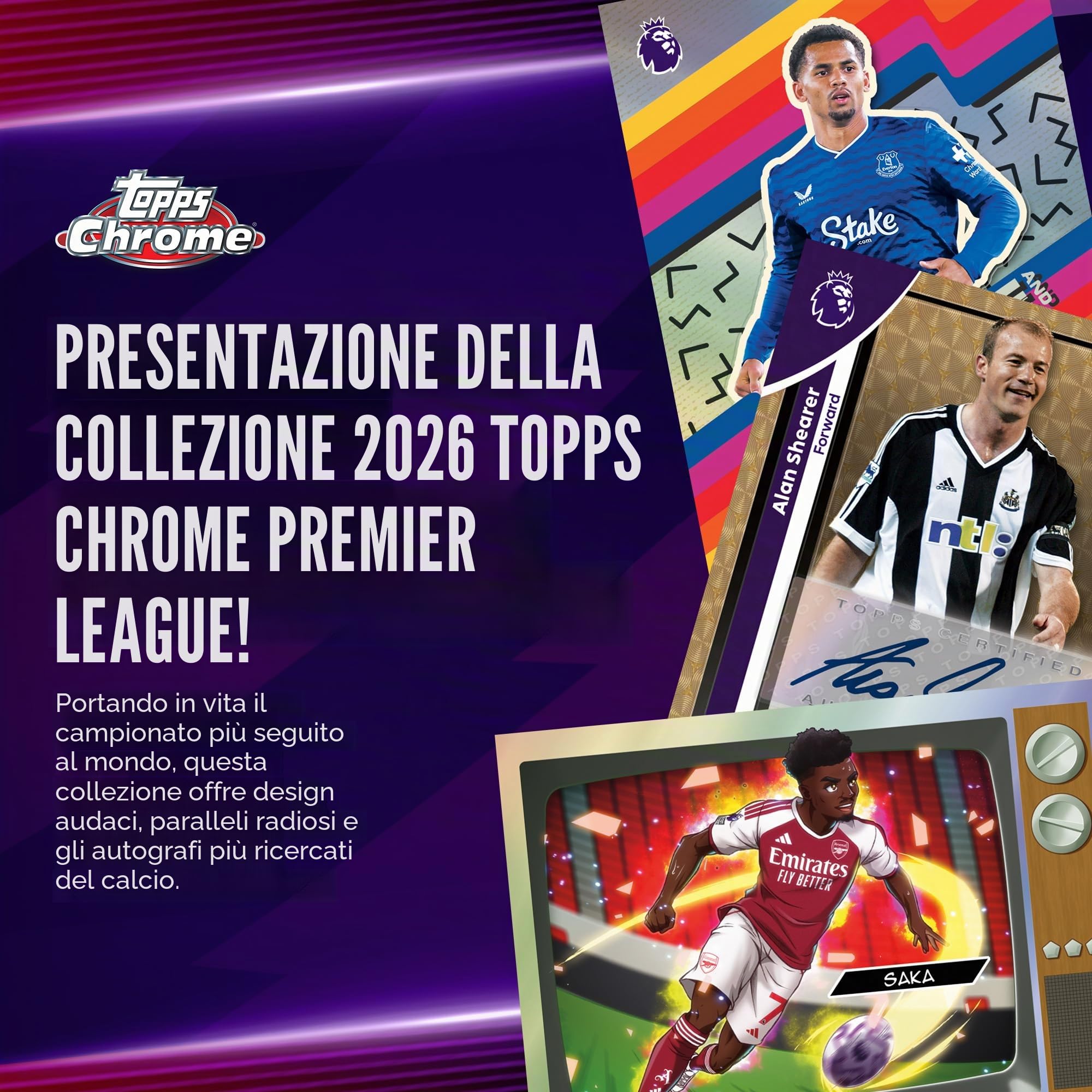 Topps Chrome Premier League 2026 - Pallone da calcio, sigillato in fabbrica