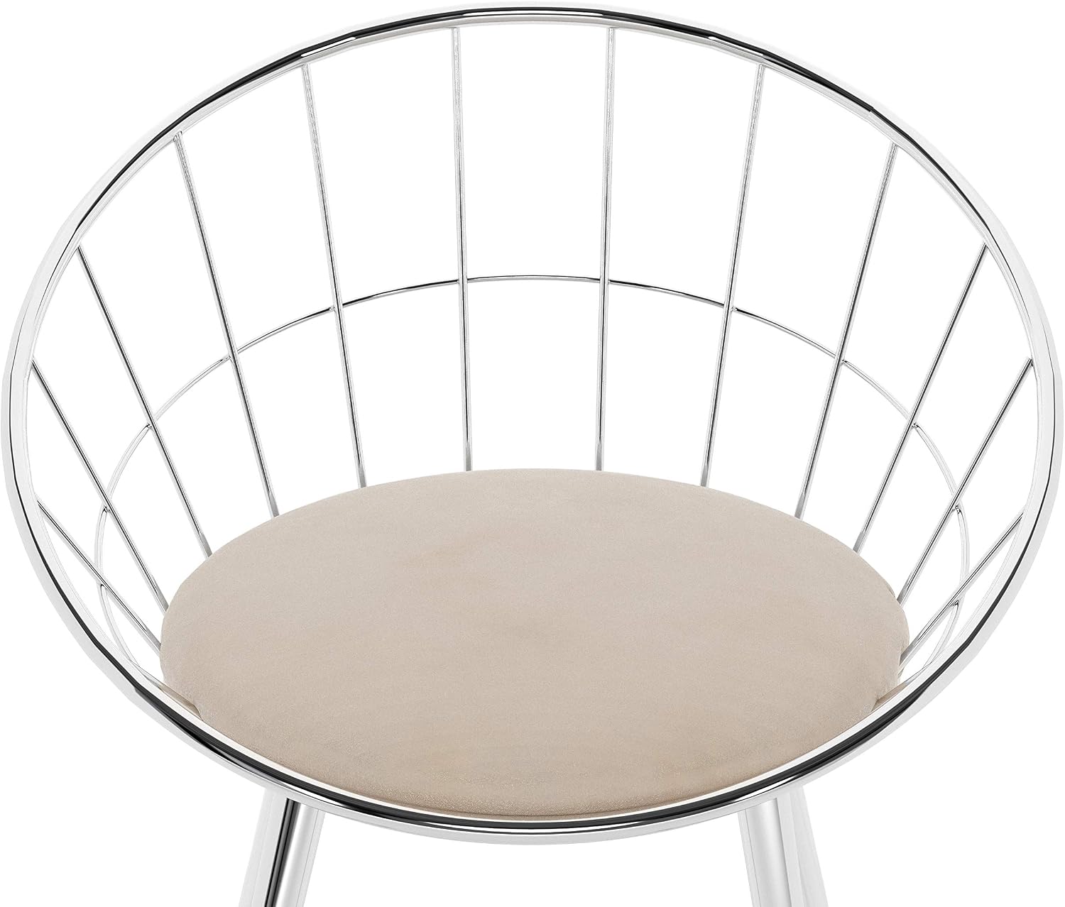 Frее Shірріng 🛒 Hillsdale Bullock Rounded Disc Back Metal Vanity Stool, Cream Velvet