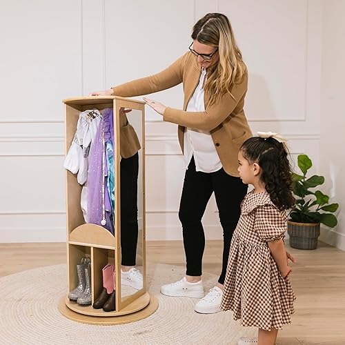 Miniatura 8 de ECR4Kids Carrusel giratorio de disfraces, organizador de disfraces, natural Natural,Gris (Grey Wash),Blanco Cal,https://www.amazon.com/dp/undefined