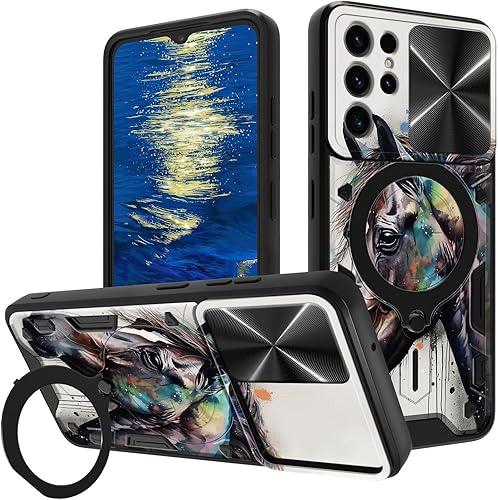 Vista 231 de Funda protectora híbrida para Samsung Galaxy A53 5G de 6.5 pulgadas y anillo giratorio de 360 grados, función atril, híbrida, de doble capa