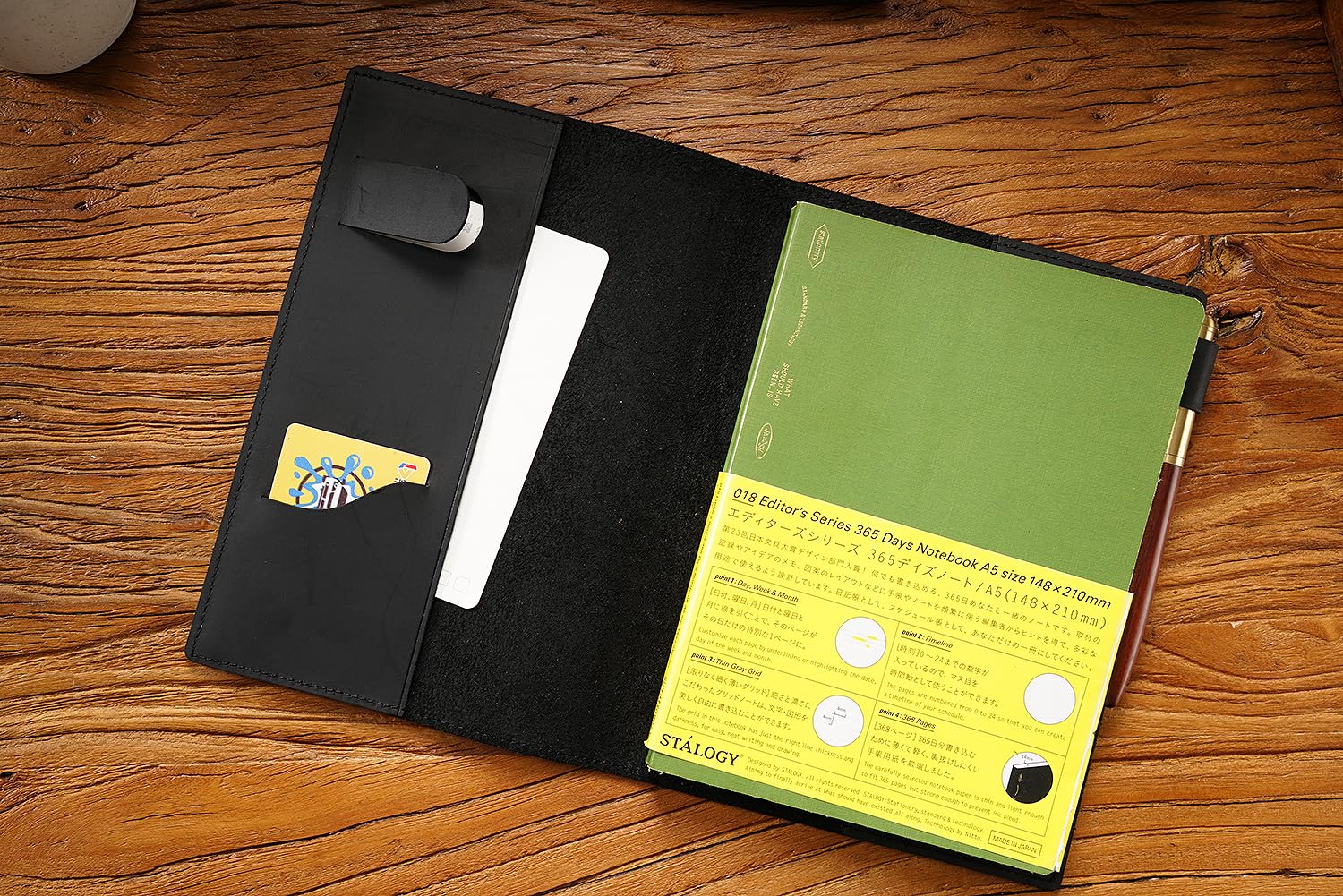 KISSKI - Diarios de cuero para cuaderno de tapa dura A5, funda hecha a mano con soporte para bolígrafo, funda para bloc de escritura con 88 hojas, 176 hojas de papel rayado para notas de campo, Biblia