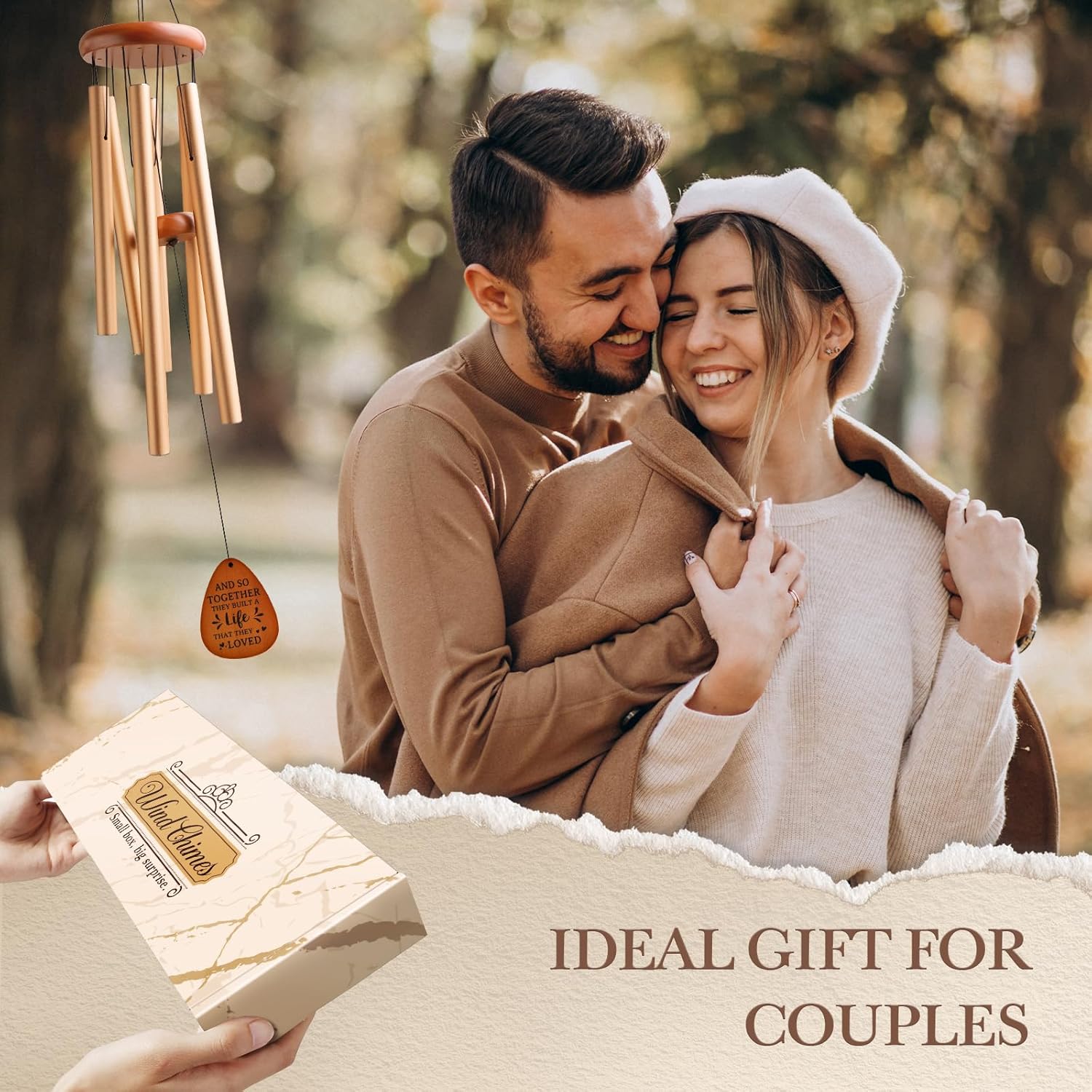 Aurahouse Wedding Gifts Wind Chimes 36'', Engagement Wedding Gifts for Couples 2026 Newlyweds, Bridal Shower Gift for Bride, Anniversary, Registry Gift for Couple