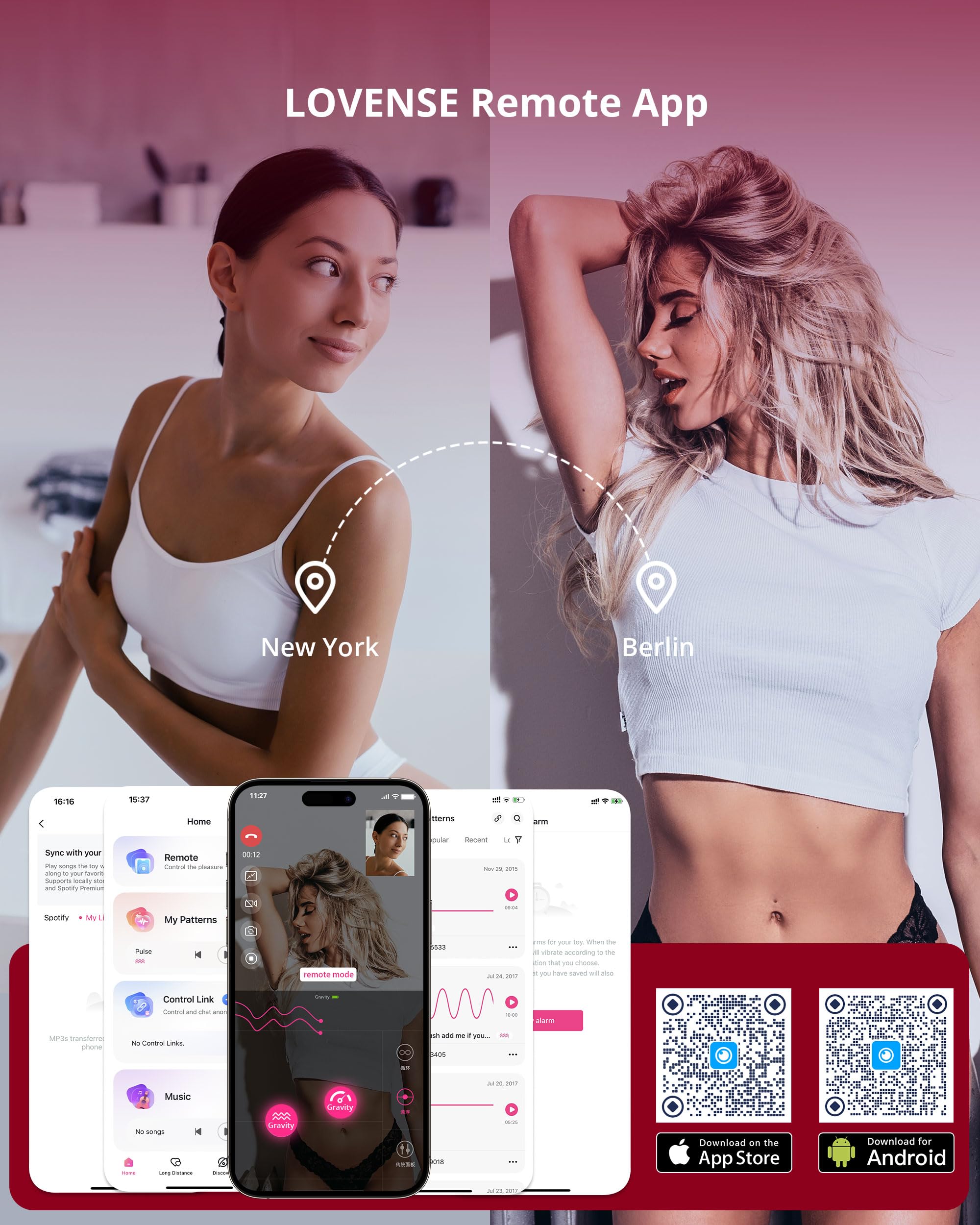 LOVENSE Gravity G Spot Thrusting Vibrator, App Remote Control G-Spot Vibrator for Women Rechargeable G Spot Dildo Thrusting & Vibrating Modes, Bluetooth Adult Sex Toys for Couples Play