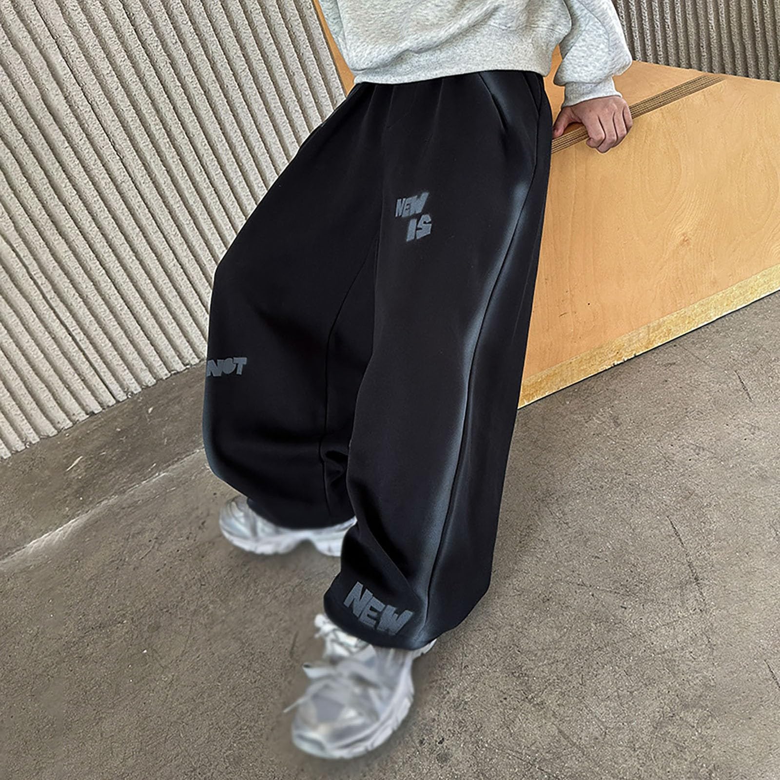 Jogging Enfant Garcon 4-14 Ans Large Pantalon Baggy Garcon Ado Décontracté Sport Ample Pantalon de Travail Cargo Taille Elastique avec Poches Doux Streetwear Sweatpants