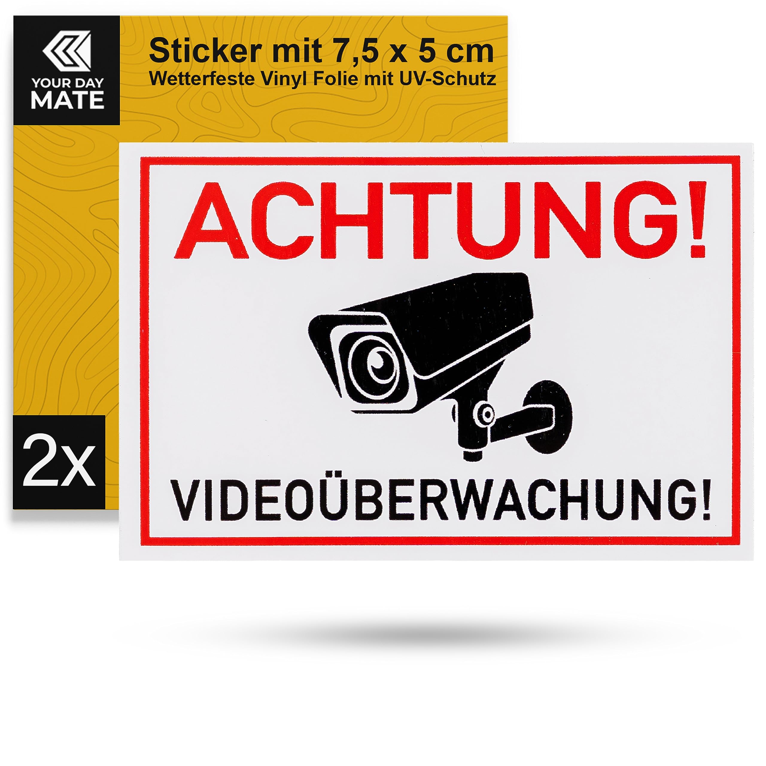 Aufkleber ‚ACHTUNG VIDEOÜBERWACHUNG‘ – 10 Cm Rund, 10 Stück, Selbstklebend, Wetterfest, Für Innen & Außen
