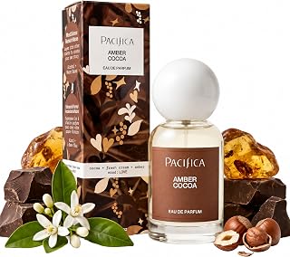 Pacifica Amber Cocoa Eau de Parfum – Warm Spiced Gourmand Perfume for Women with Cinnamon, Coffee, Vanilla & Sandalwood, Long Lasting, Vegan, Cruelty-Free, Paraben-Free, 1 fl oz