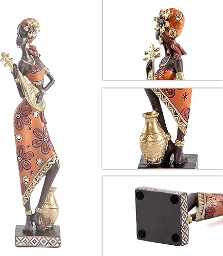 Miniatura 9 de Smadeer Estatuas africanas para decoración del hogar, estatuilla africana y escultura para estantería, escritorio, sala de estar, dormitorio,