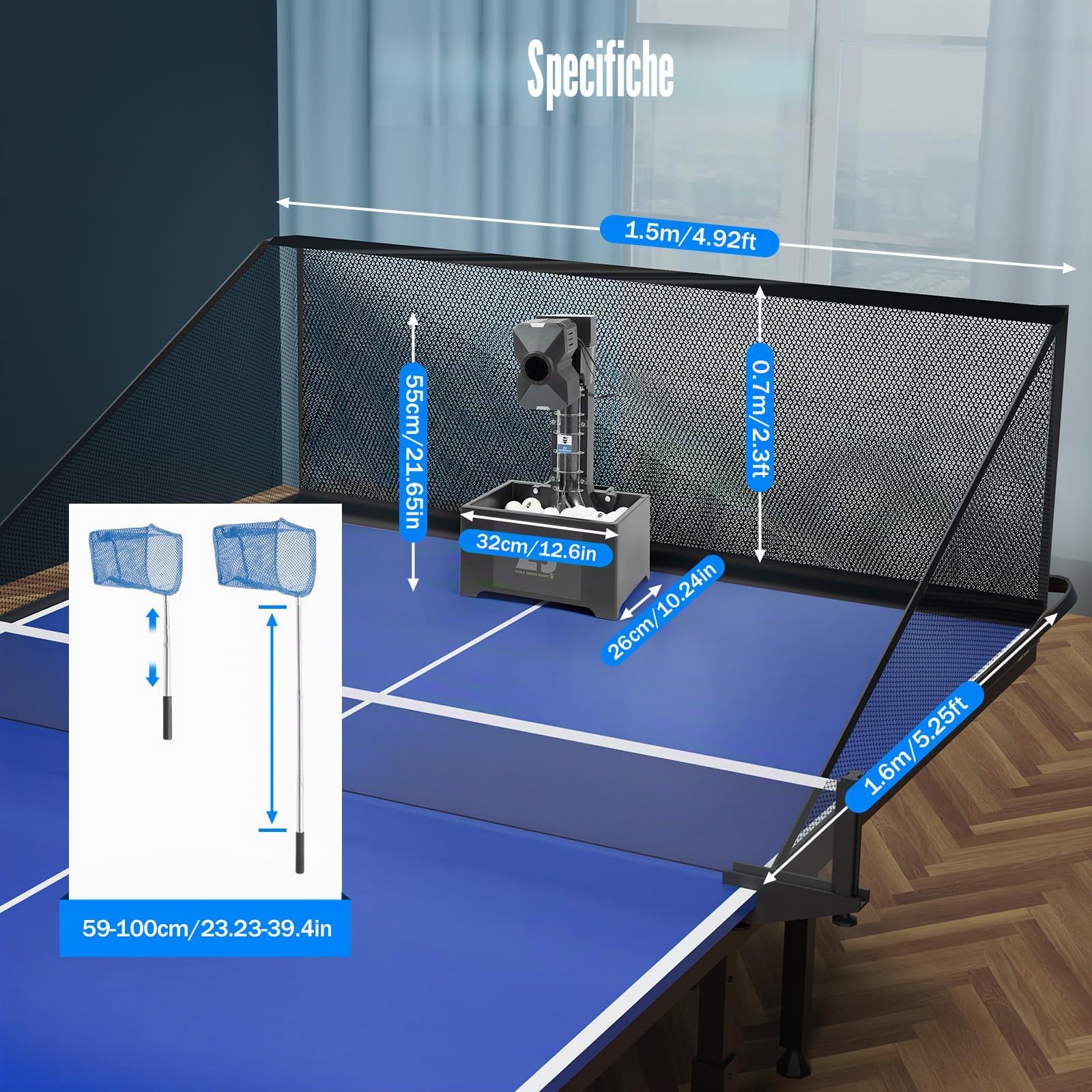 Ping Pong Robot da ping pong, allenatore per allenamento ed esercizio con telecomando