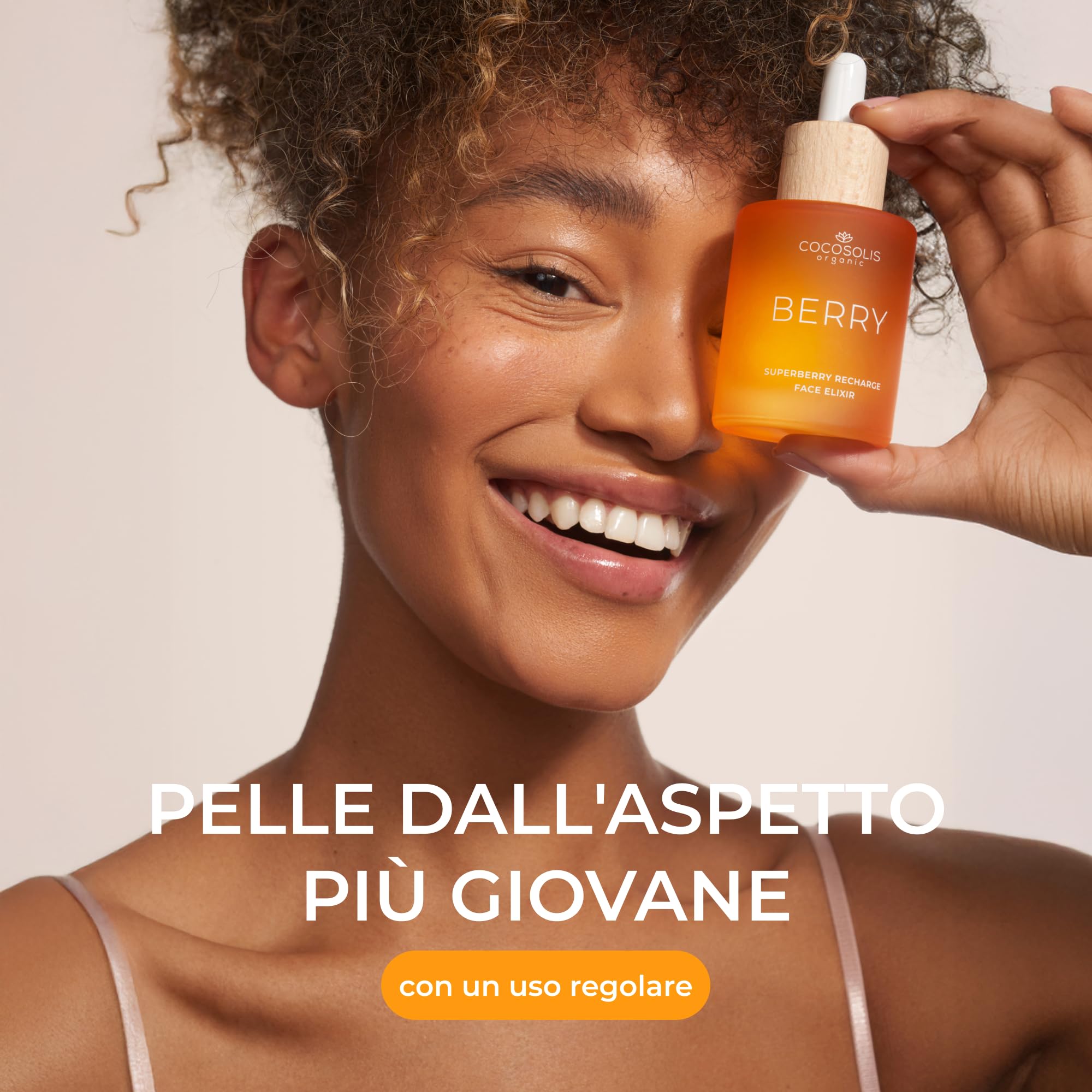 COCOSOLIS BERRY Superberry Recharge Face Elixir, elisir viso con oli biologici, cura quotidiana vegana con vitamina E e oli attivati enzimatici