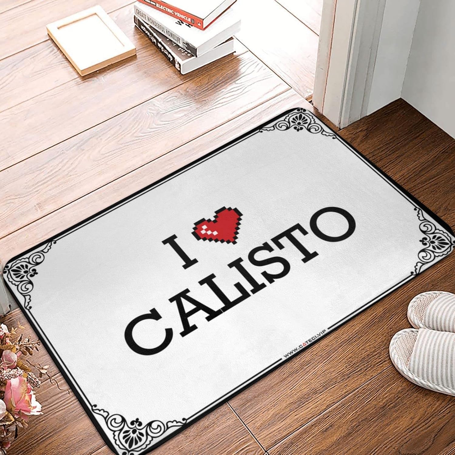 Outdoor Rug Doormat I Love Calisto Doormat Home Decor Men Kitchen Stuff (Color : Colour, Size : 65X90CM)