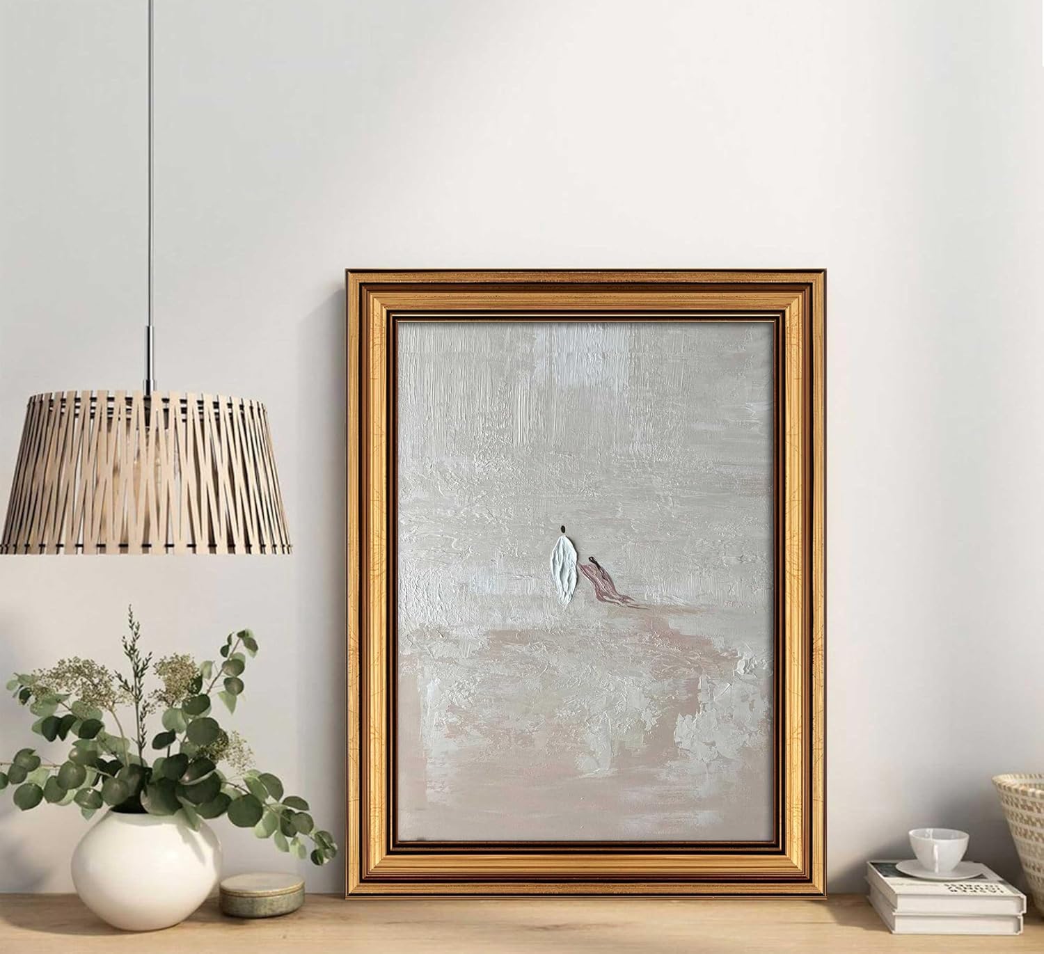 Gold Framed Jesus Healing Wall Art Woman Touches The Hem Of Jesus' Skirt Christian picture Wall Decor Minimalist Bible Stories Poster Print Artwork for Prayer Room Bedroom Home Decoration 2D